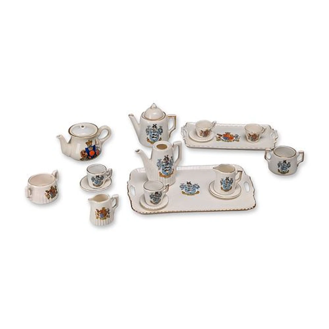 17pc Gemma Crested Porcelain Miniature Tea and Coffee Service