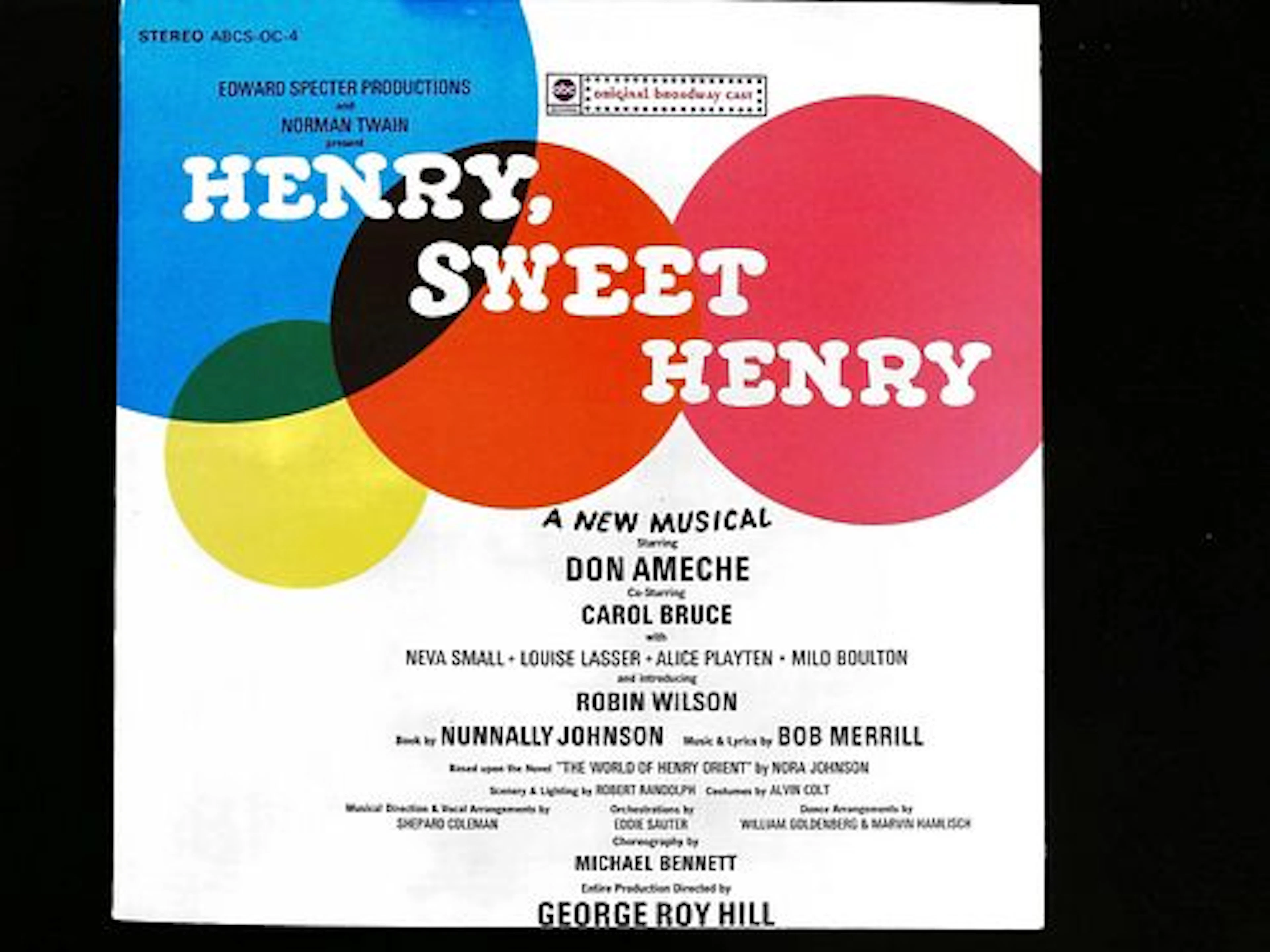 Original Broadway Cast Recording Henry Sweet Henry ABC Records LP