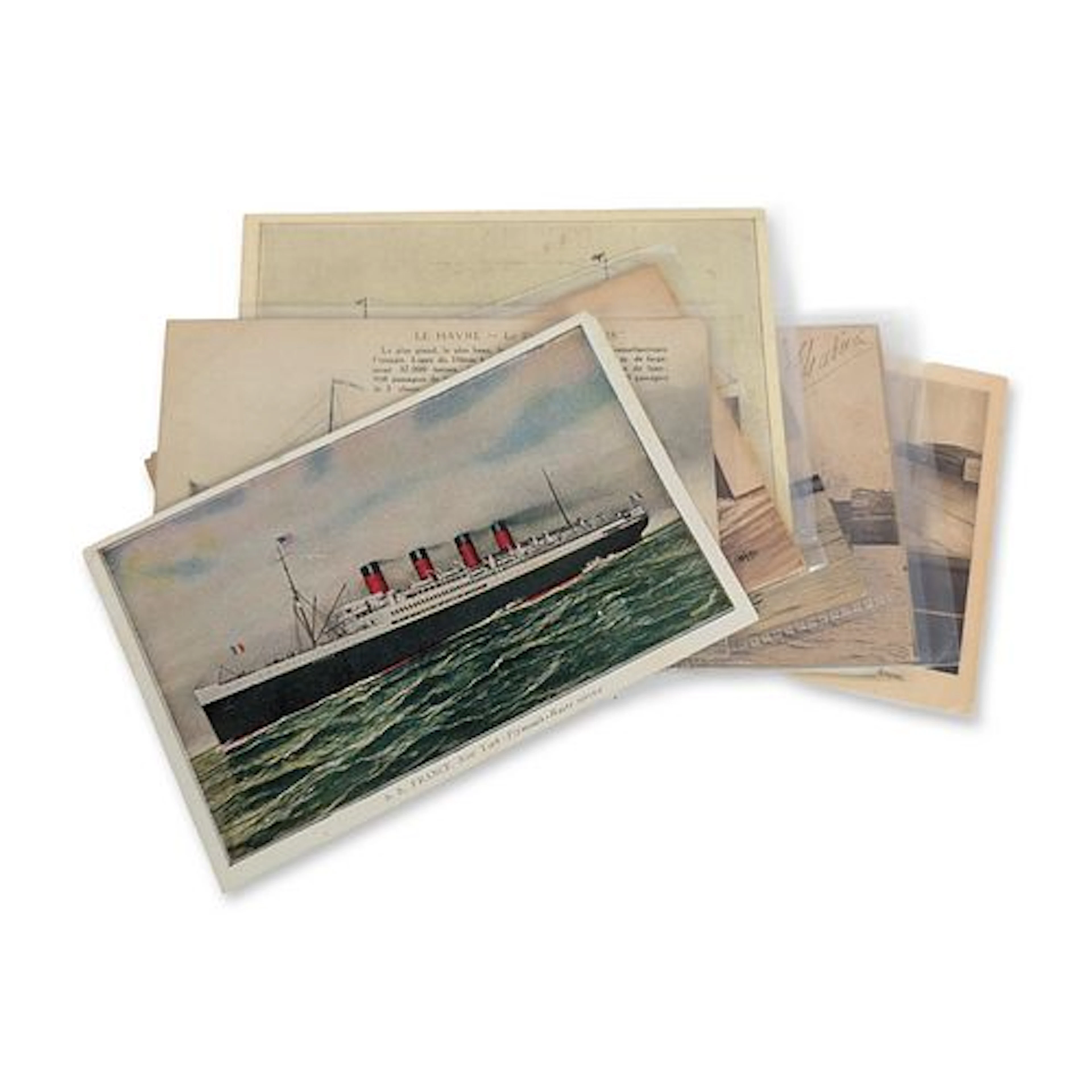 11pc Collection of French Line Ocean Liner Postcards