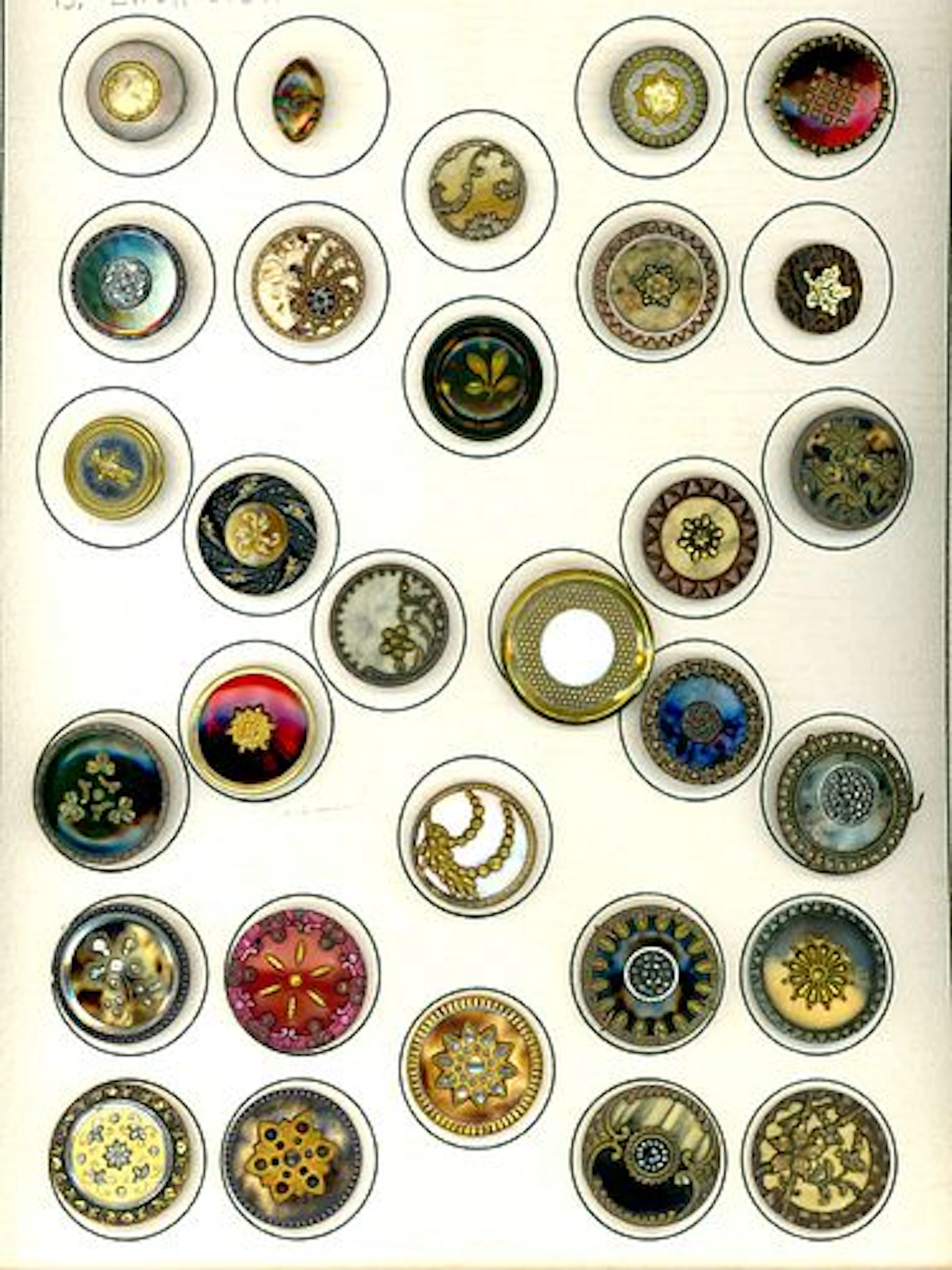 A CARD OF DIVISION ONE CELLULOID BUTTONS