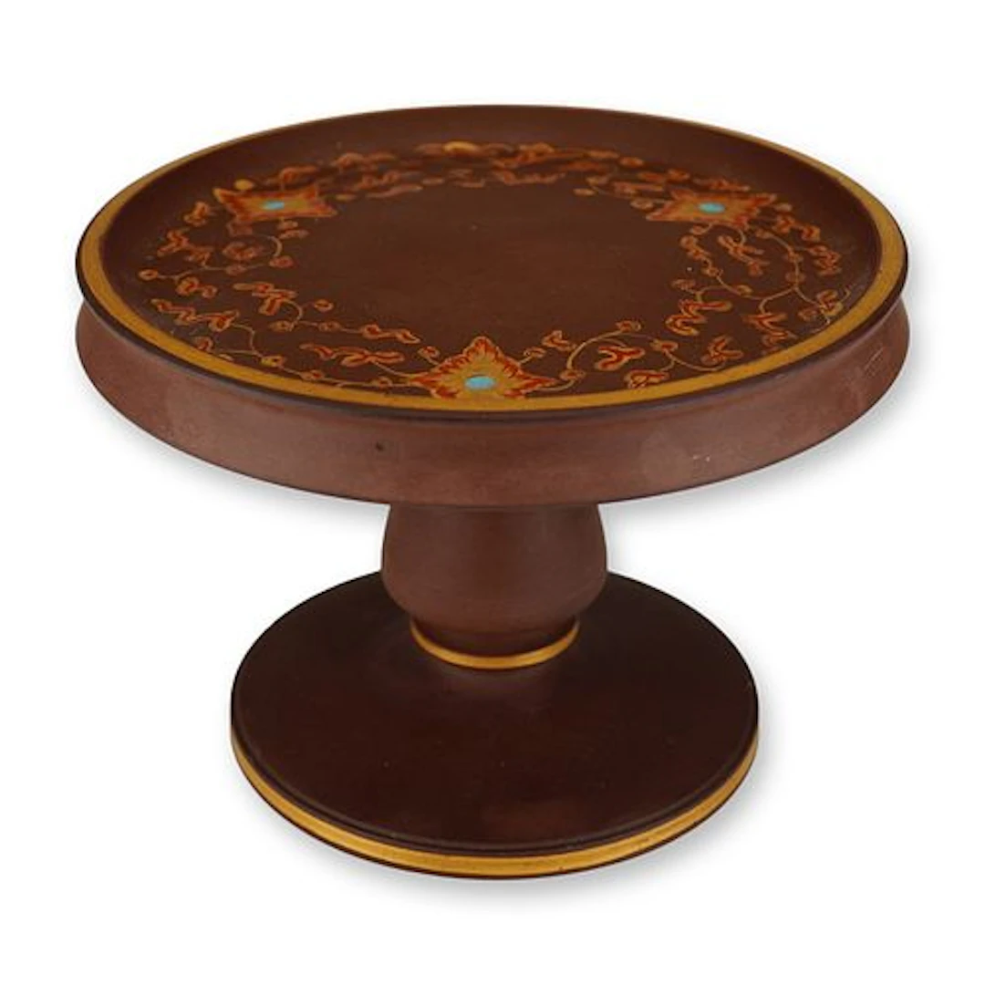 Wedgwood Rosso Antico Gilt and Enameled Pedestal Tazza