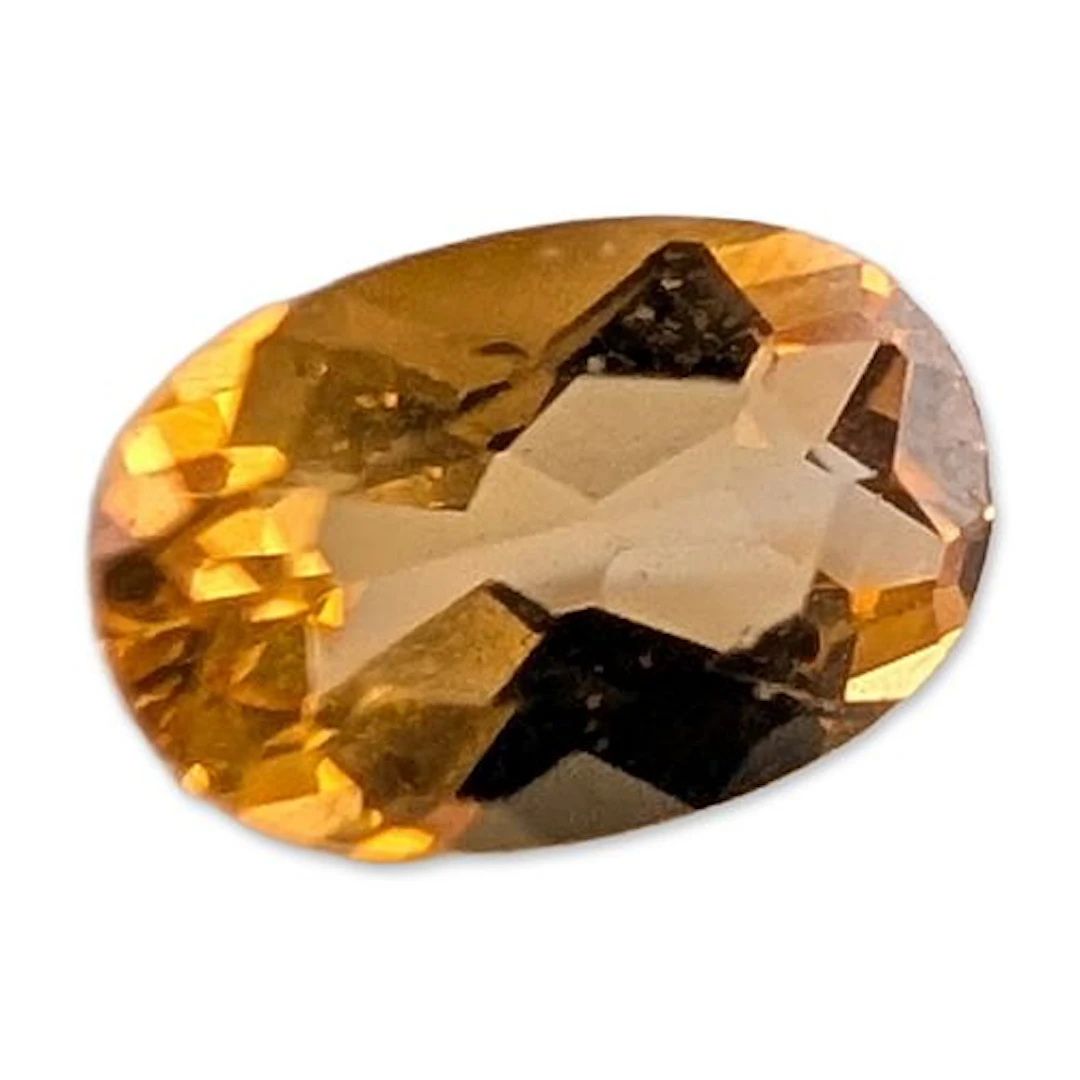 Faceted Oval Cut Yellow Citrine Gemstone