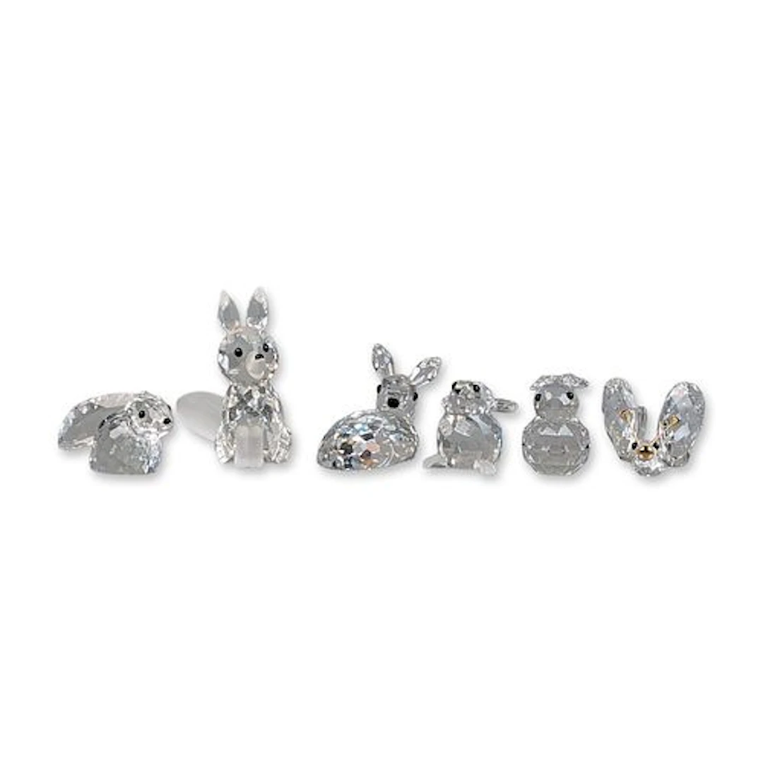 6pc Swarovski Silver Crystal Animal Figurines Collection