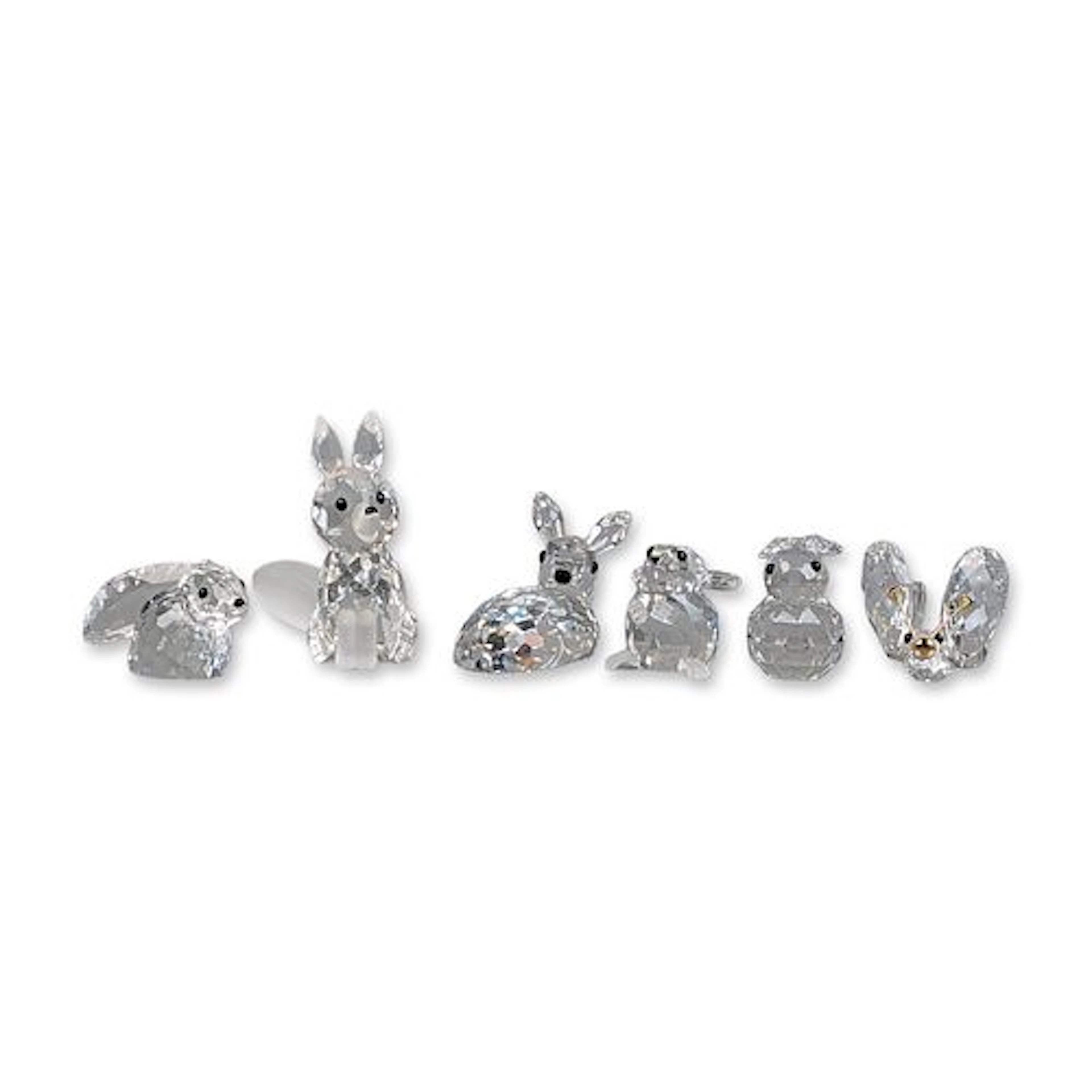 6pc Swarovski Silver Crystal Animal Figurines Collection