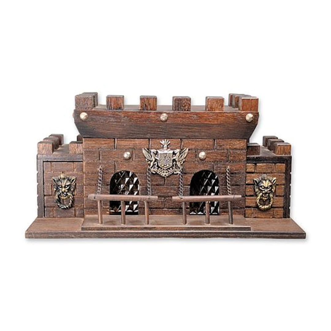 Vintage Medieval Castle Novelty Decanter and Shot Glass Set
