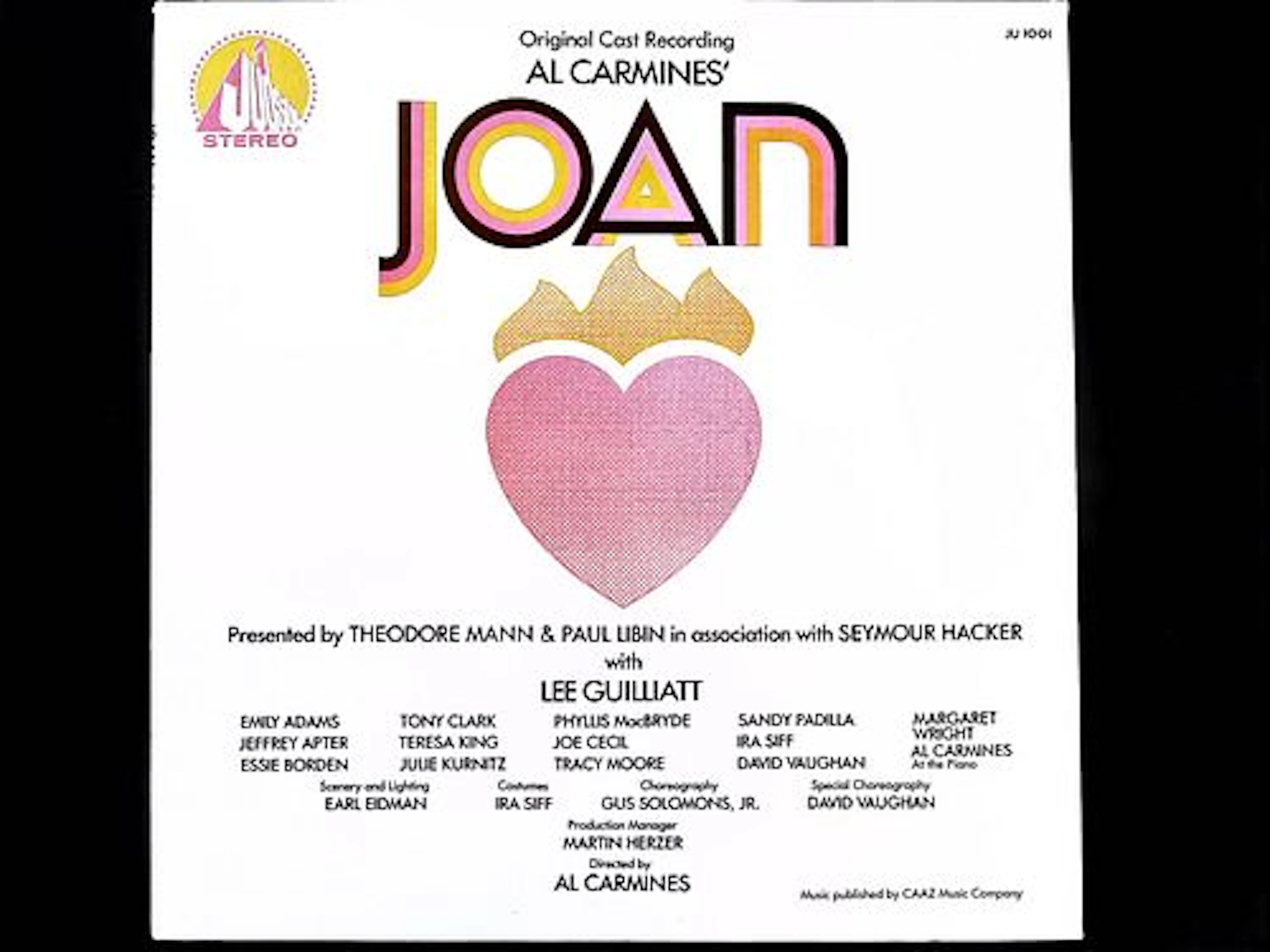 Original Cast Recording, Al Carmines' Joan LP Record