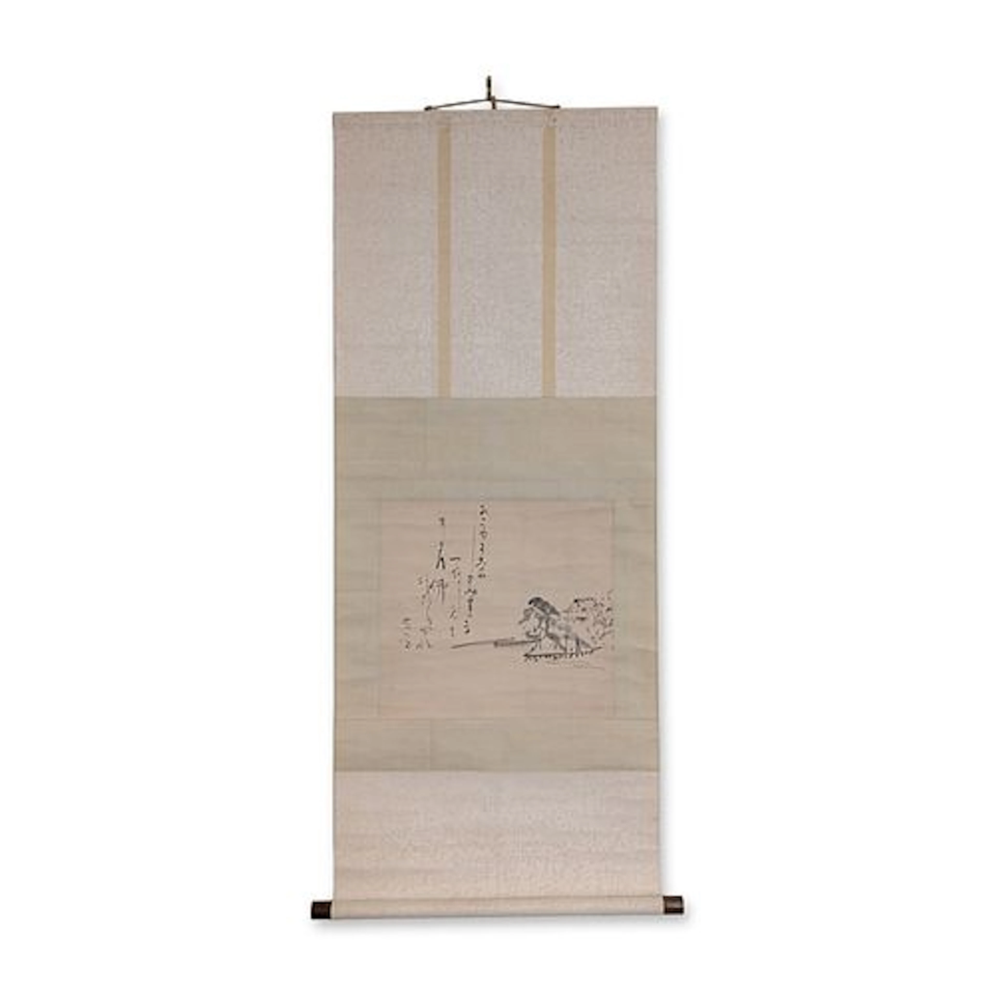 Japanese Ink and Wash on Paper Hanging Scroll