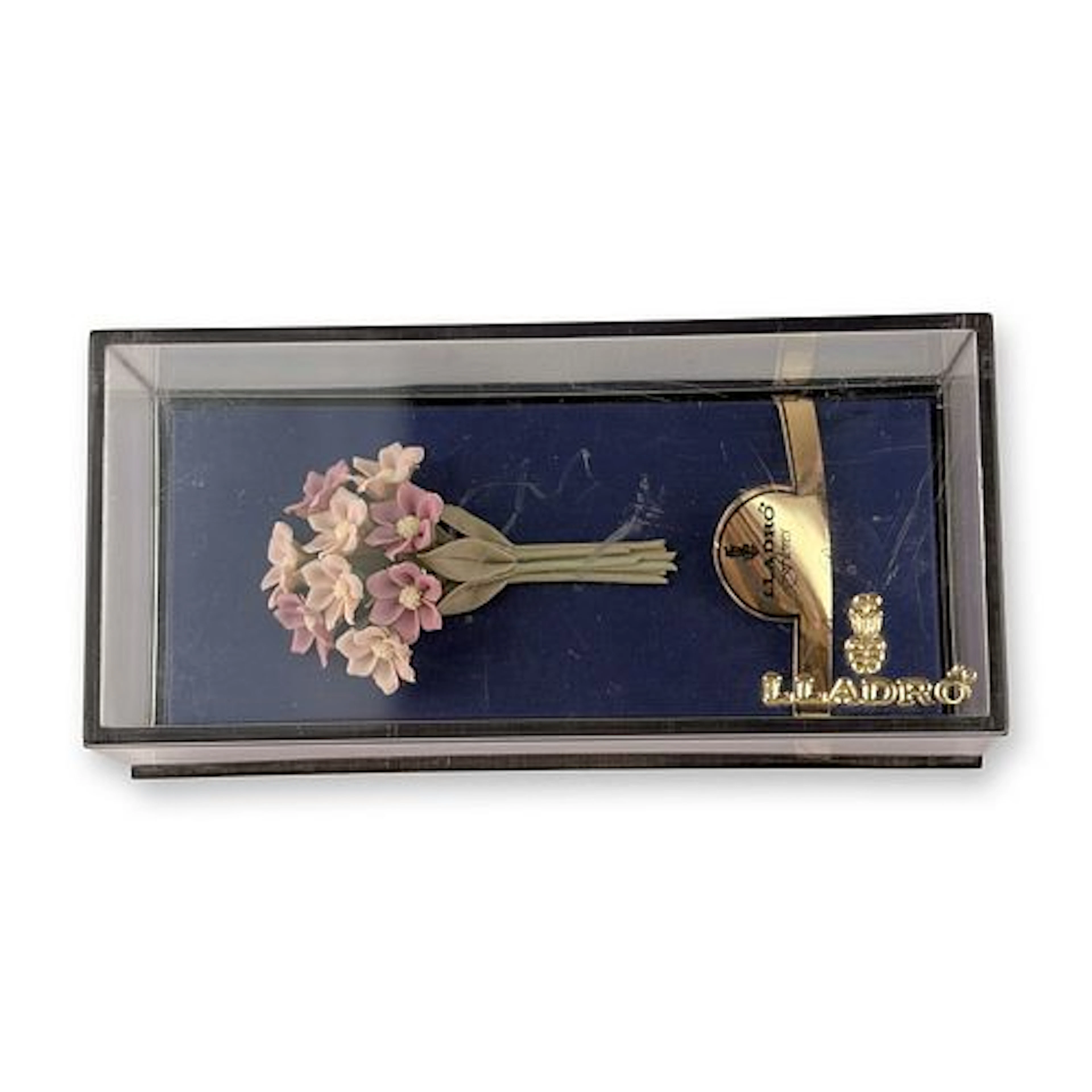 Lladro Flores Pink and Purple Porcelain Floral Bouquet Figurines