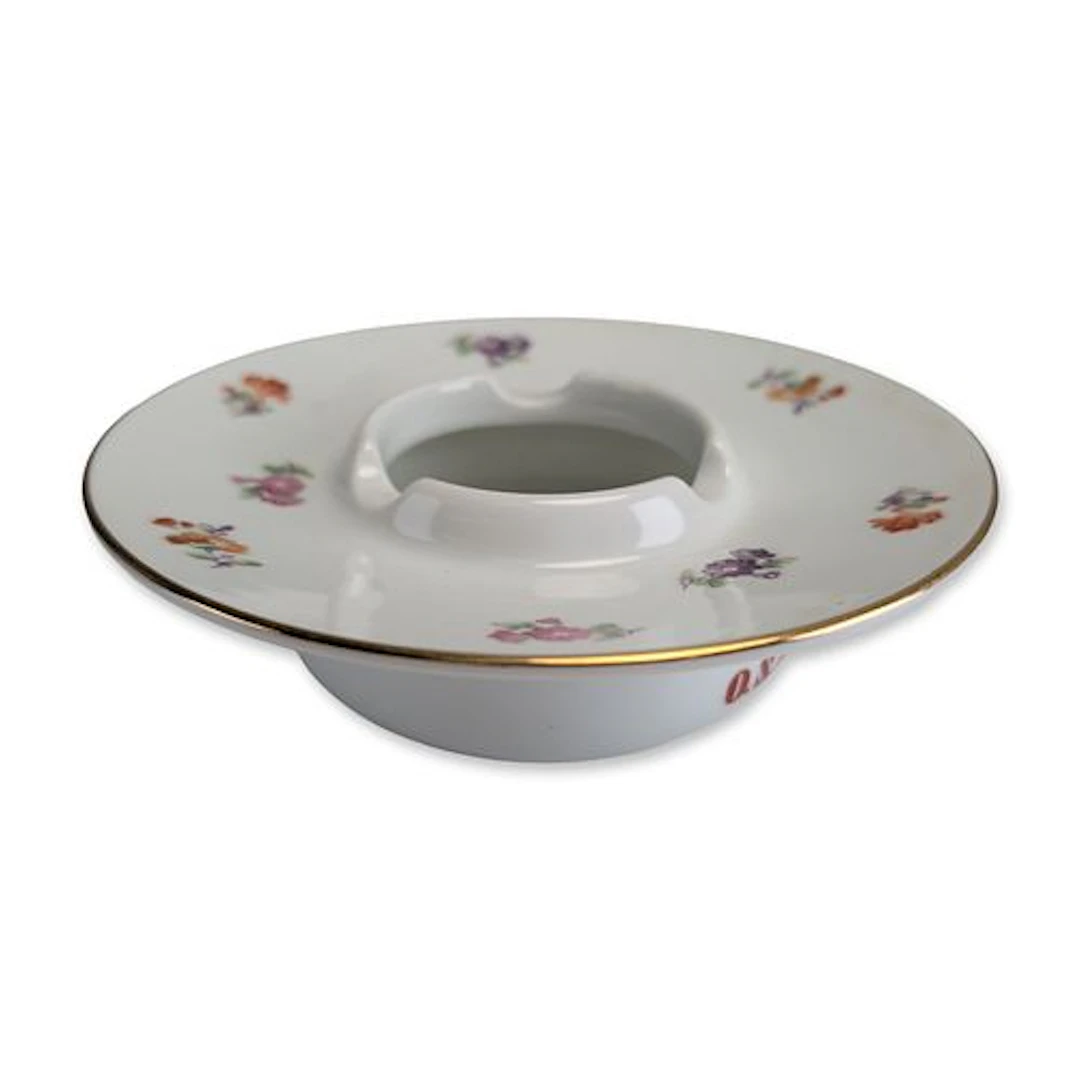 Noritake for Osaka Shosen Kaisha (OSK) Ocean Liner Porcelain Floral Ashtray