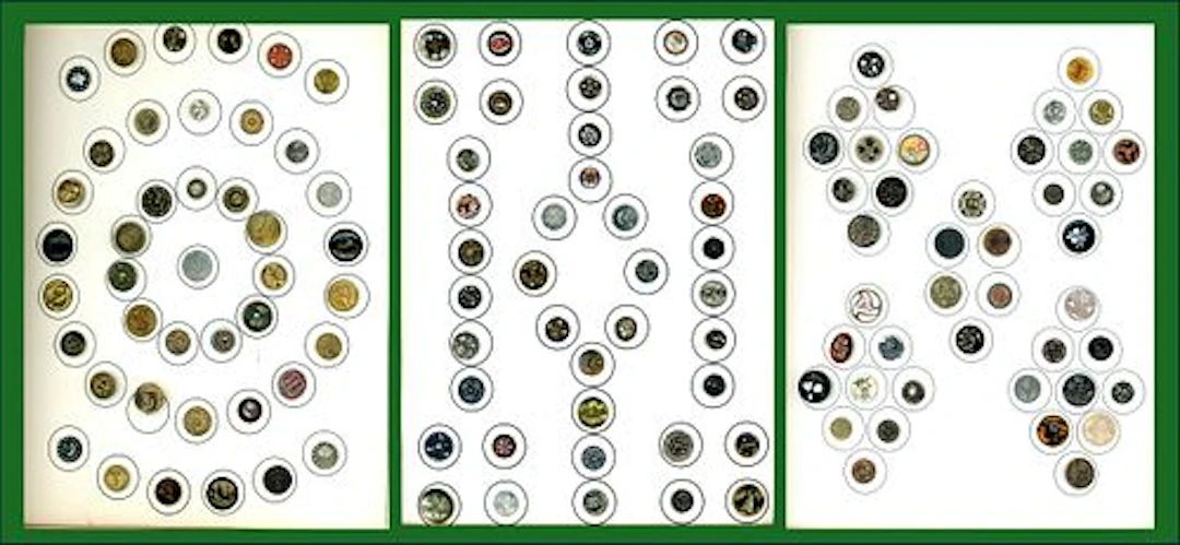 3 CARDS OF DIVISION ONE ASSORTED METAL BUTTONS