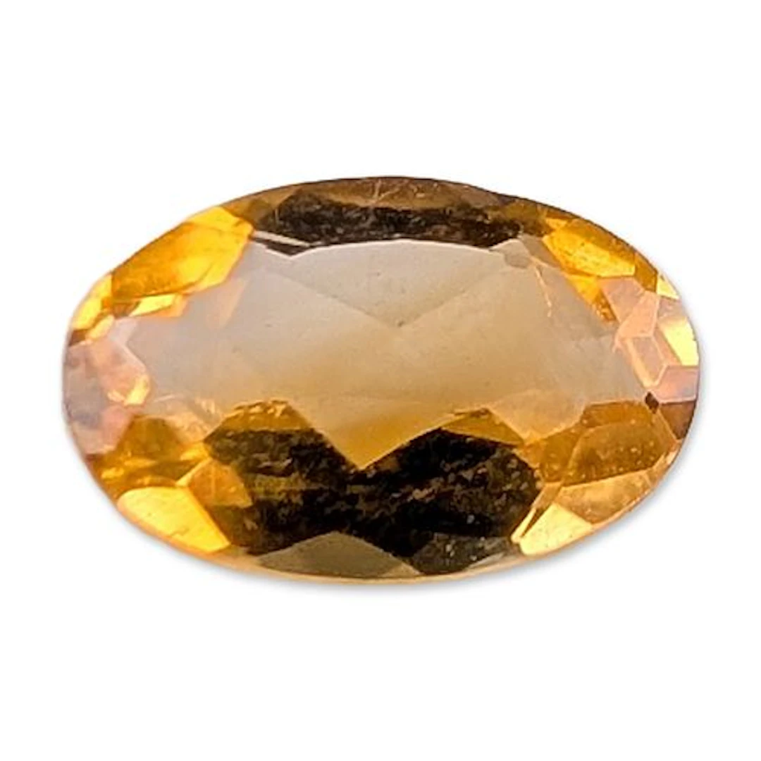 Oval Faceted Golden Yellow Citrine Gemstone