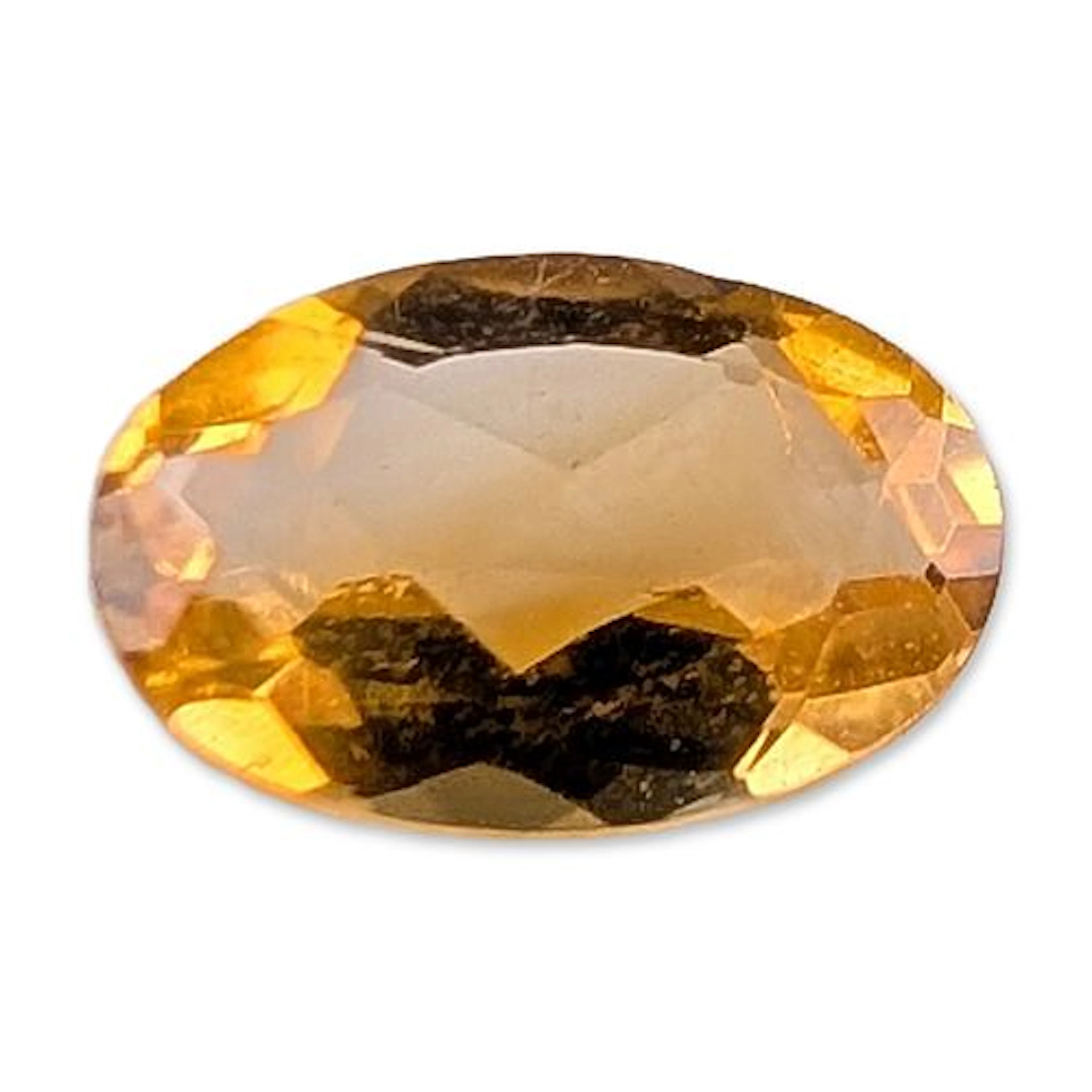 Oval Faceted Golden Yellow Citrine Gemstone