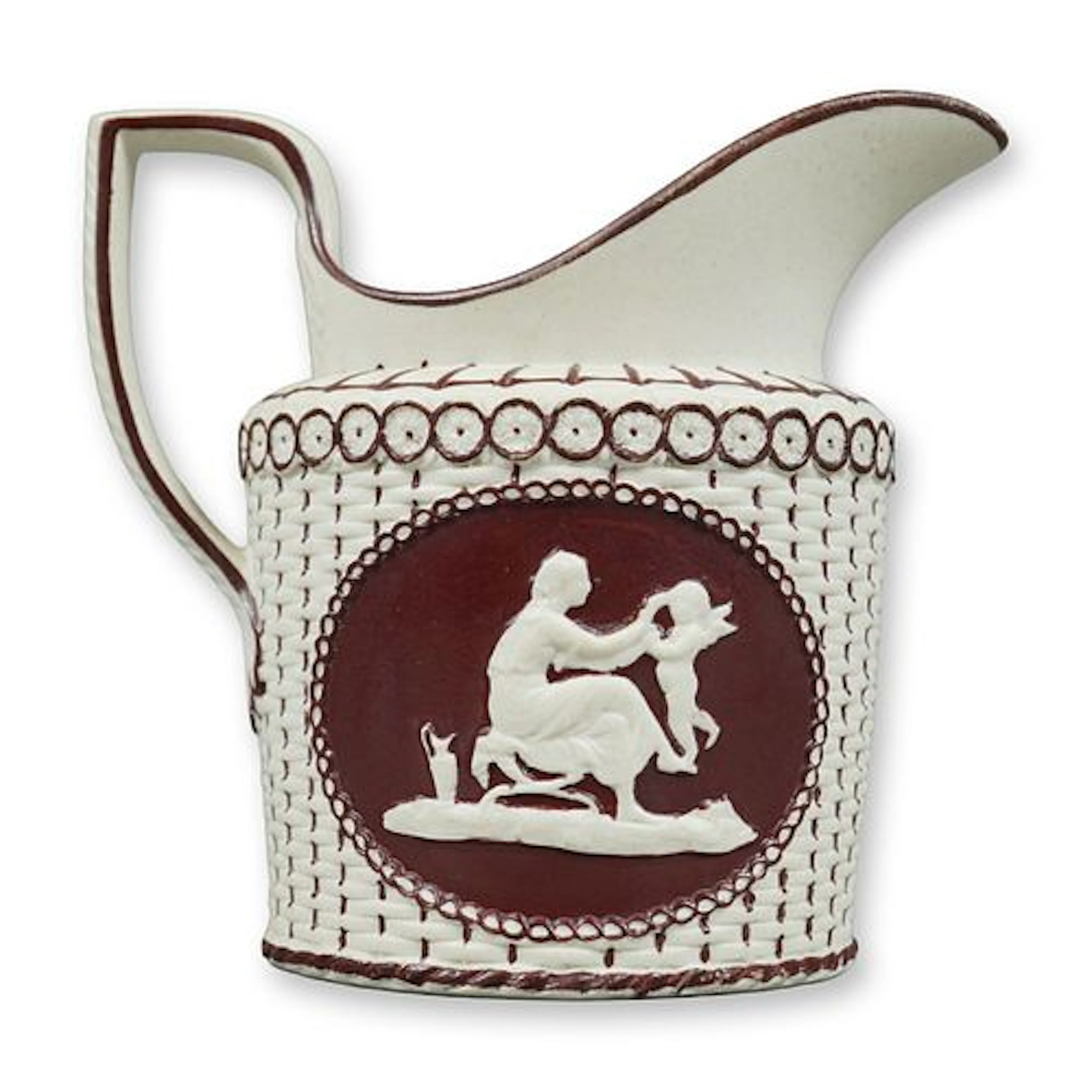 Herculaneum Pottery Basketweave Etruscan Pitcher