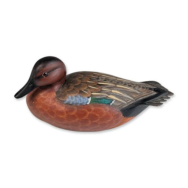 Ken Harris Carved Cinnamon Teal Drake Decoy
