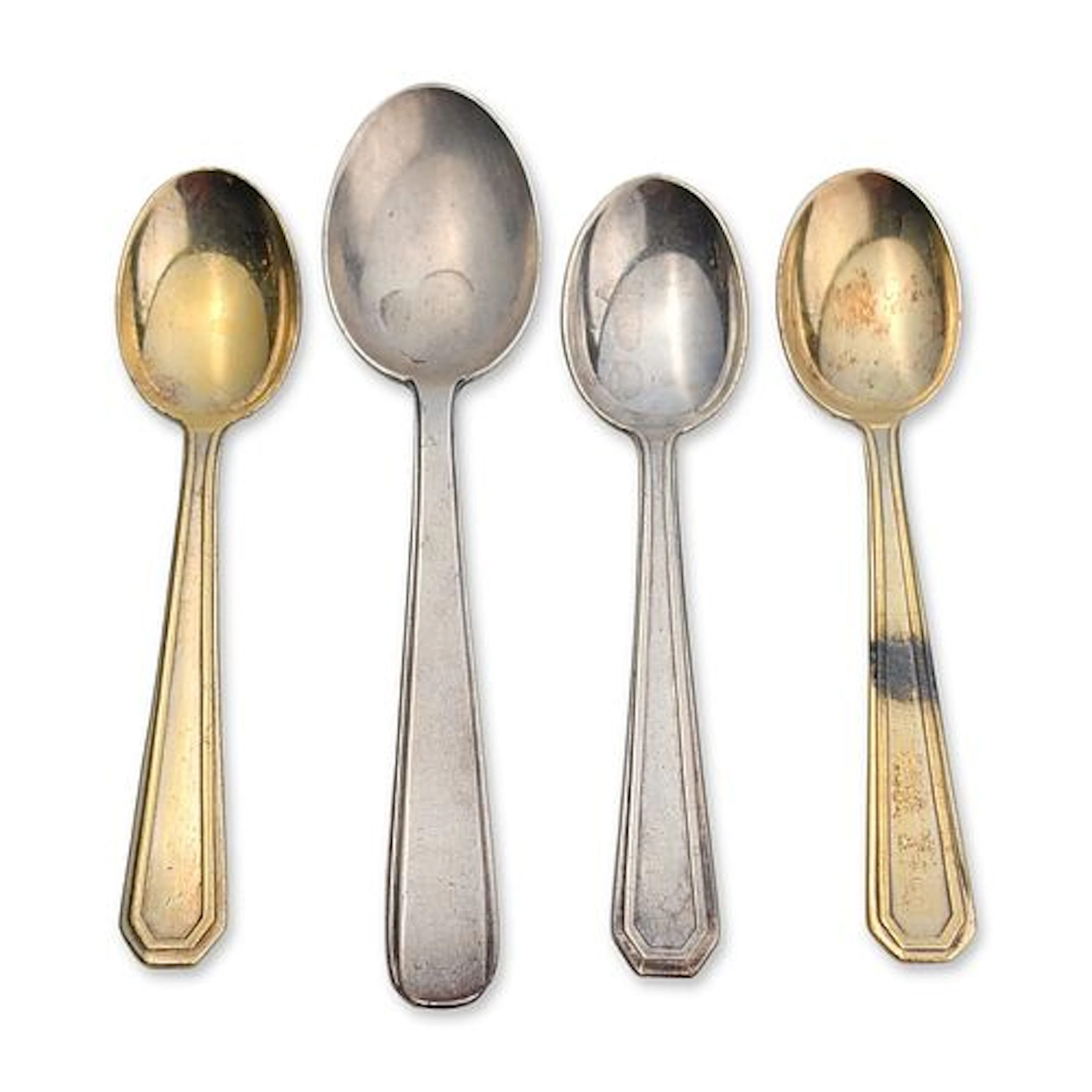 4pc Broggi Italian Art Deco Silver-Plated Spoons
