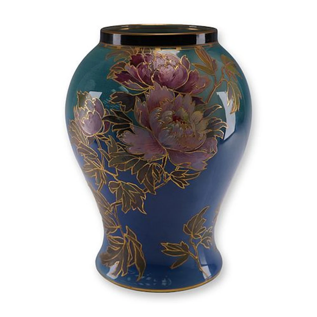 Royal Doulton Titanian Vase With Peonies and Bird