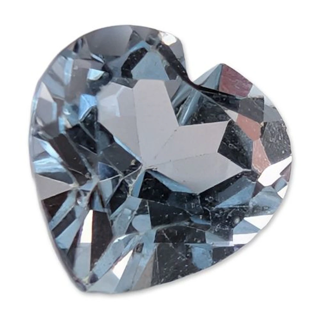 Heart Shape Light Blue Faceted Loose Topaz Gemstone