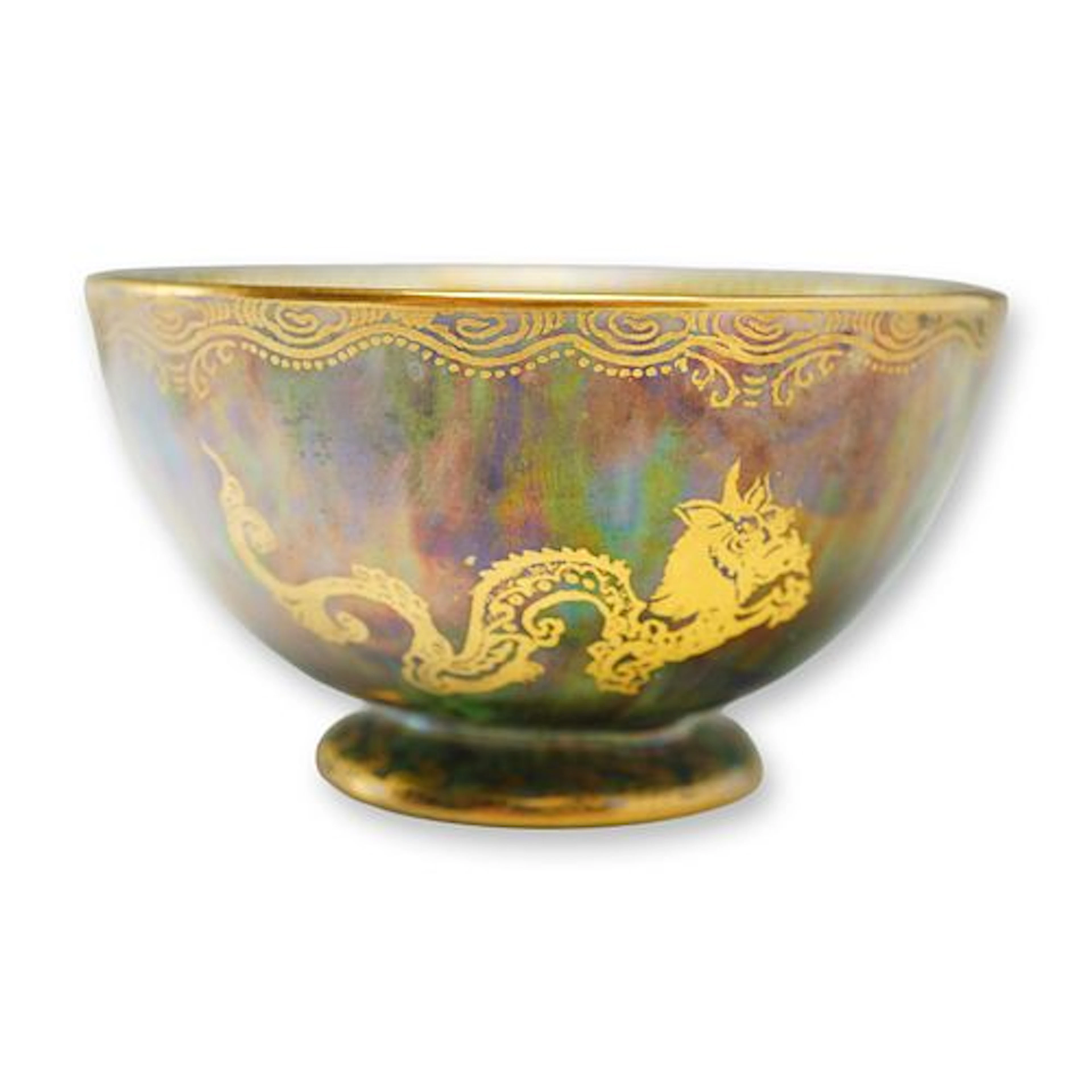 Wedgwood Fairyland Lustre Bowl, Coiling Dragon