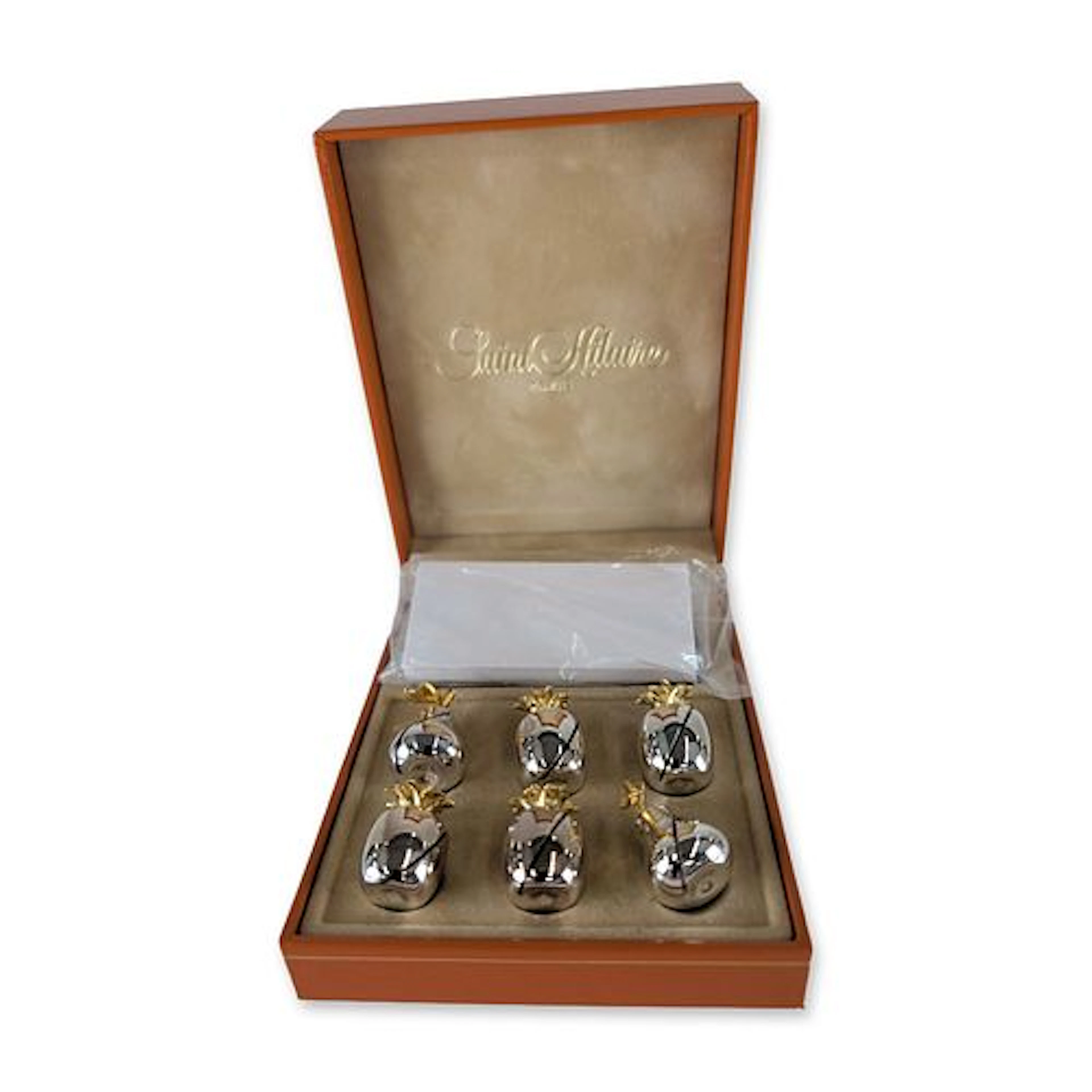 Saint Hilaire Paris Silver-Plated and Gold Tone Fruit Place Card Holders