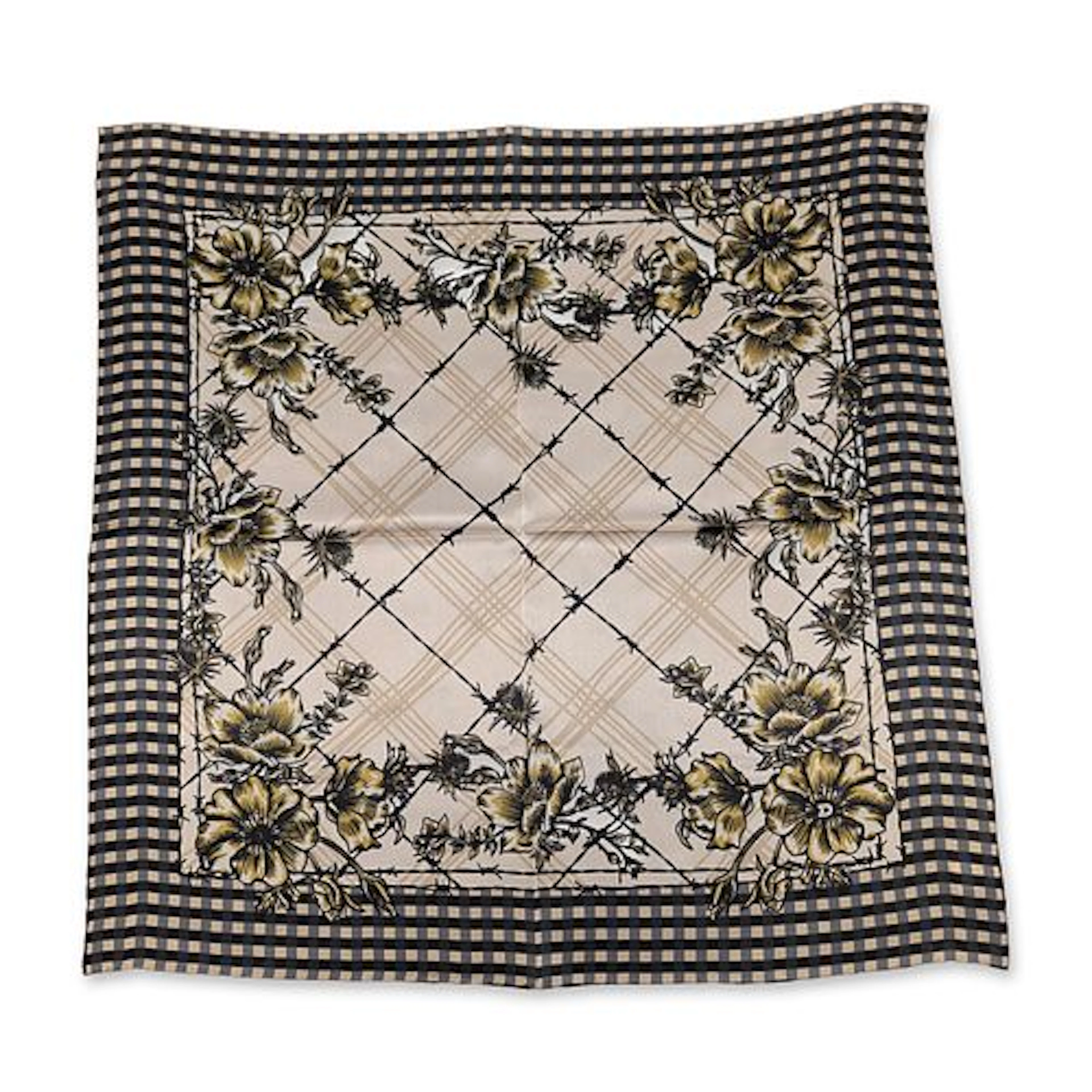 Double D Ranch Silk Petro Plaid Western Square Scarf