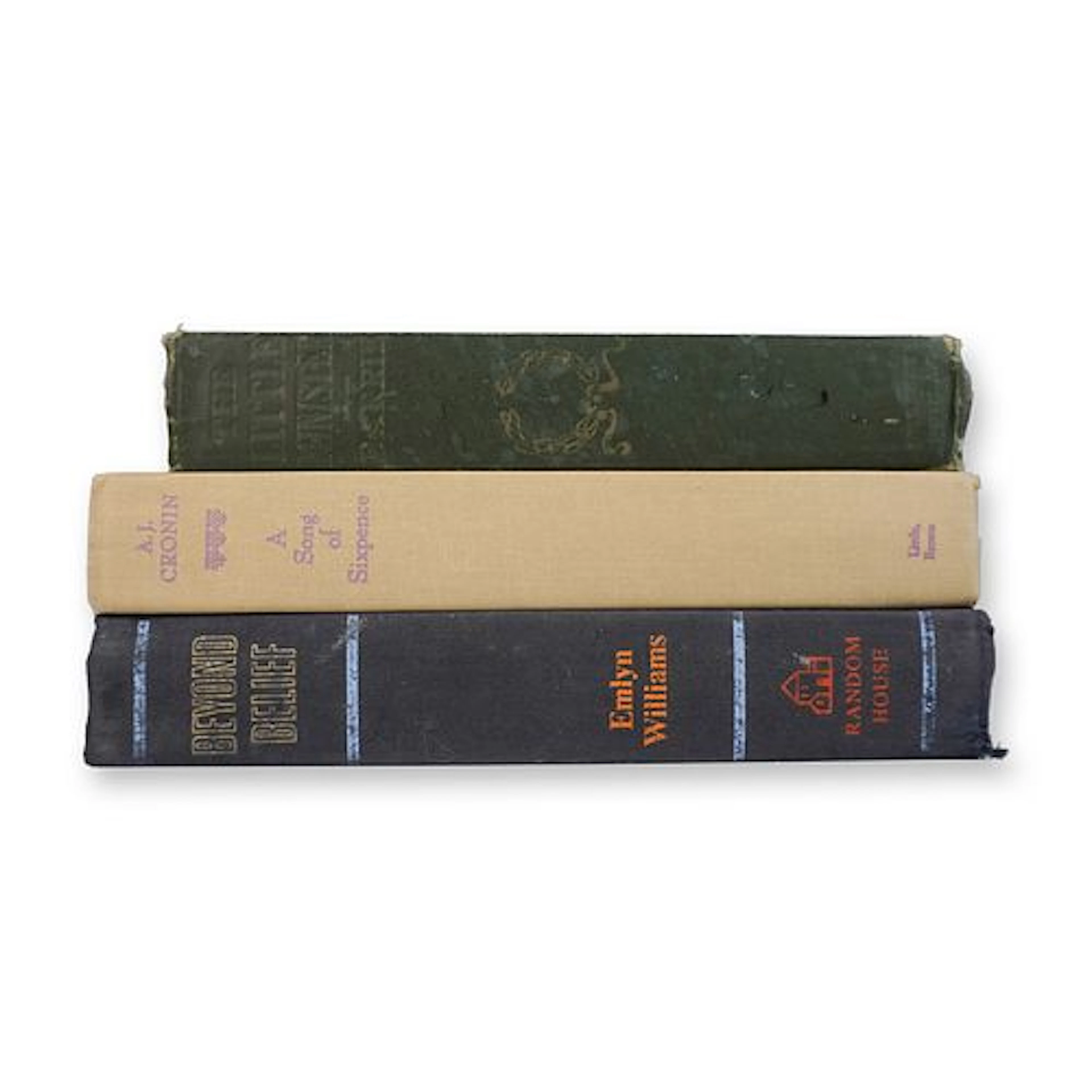 3-Piece Vintage Hardcover Book Group, J.M. Barrie, A.J. Cronin, Emlyn Williams