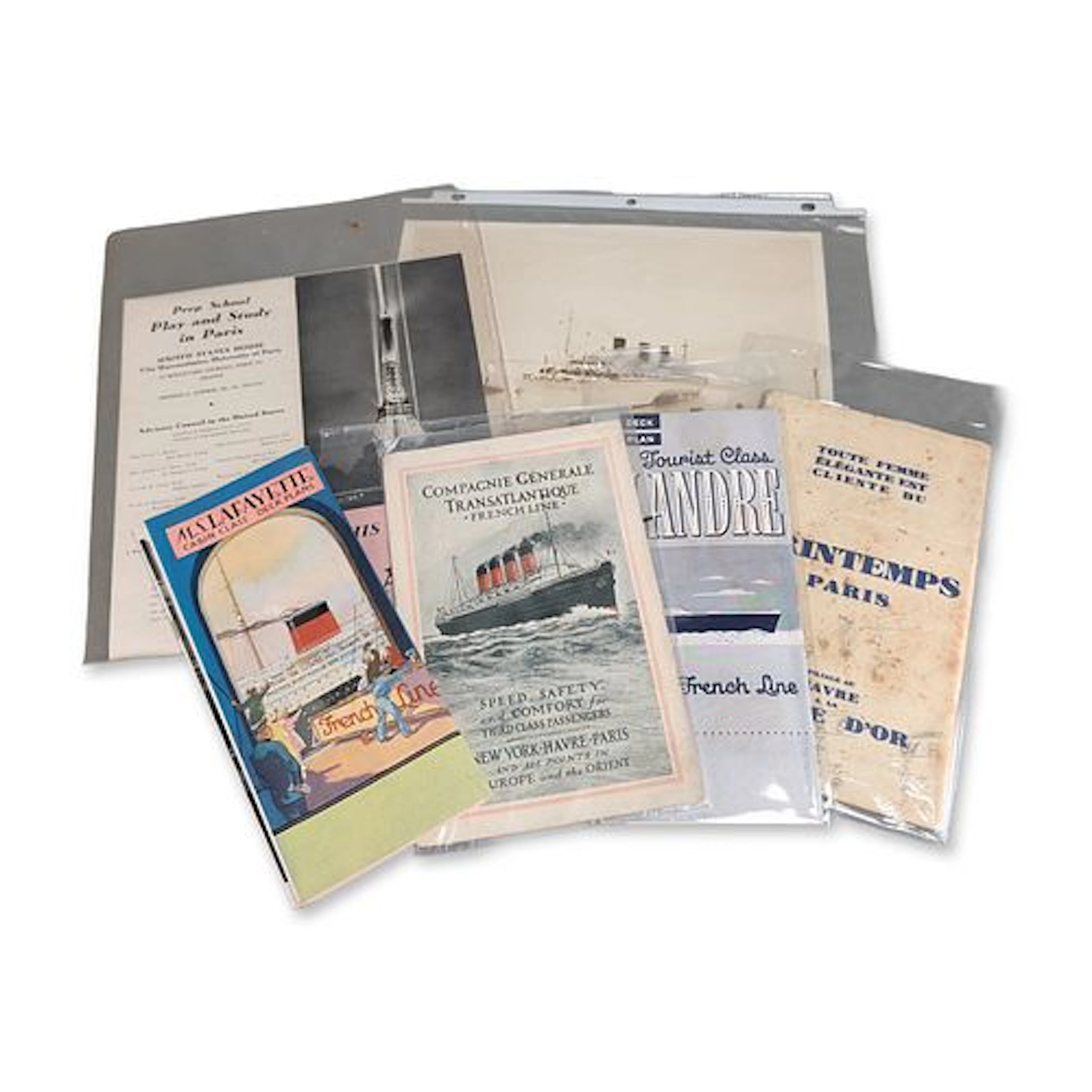 6pc French Line and Ocean Liner Travel Ephemera
