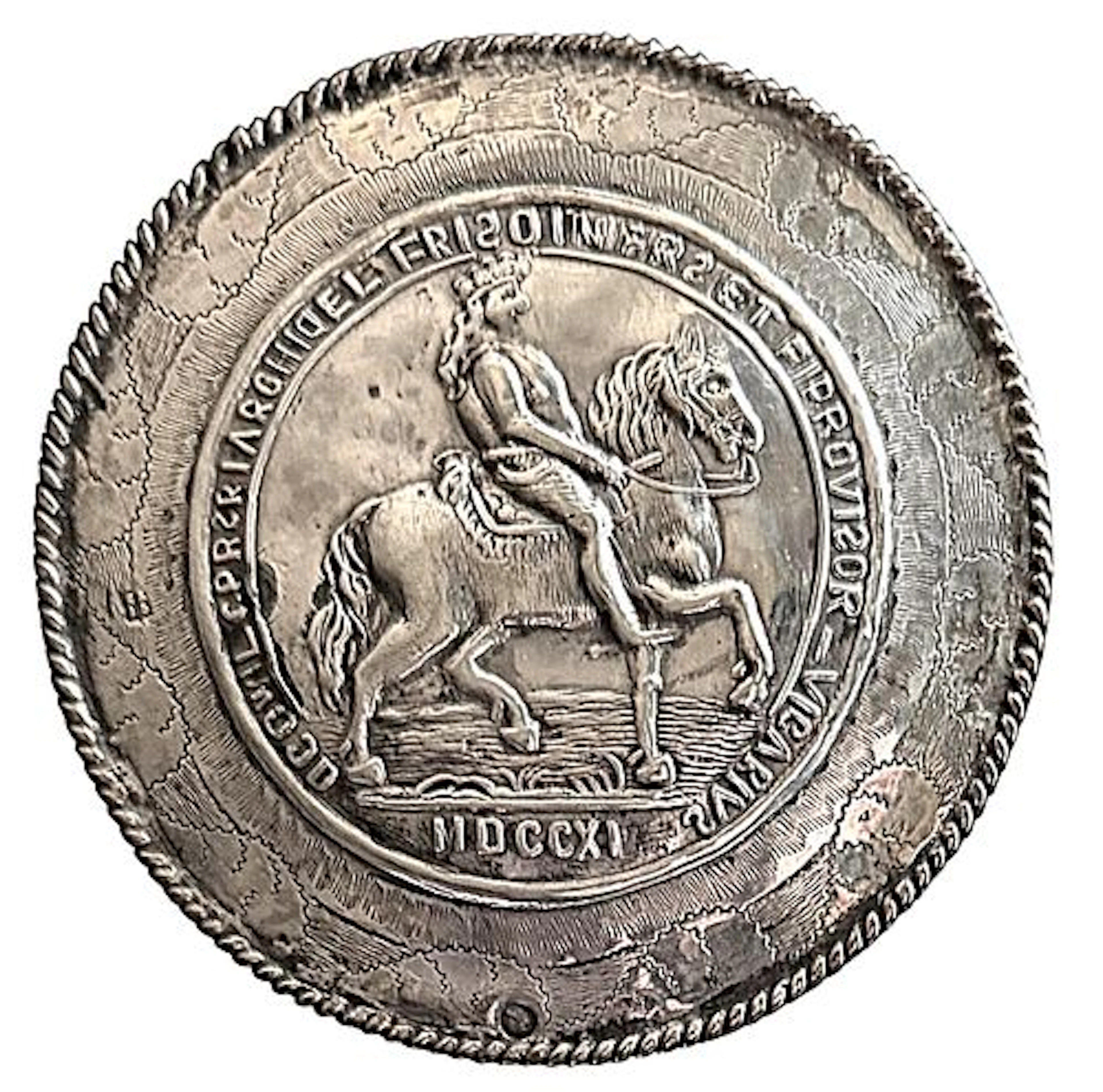 A SCARCE DIVISION ONE PICTORIAL SILVER HORSE BUTTON