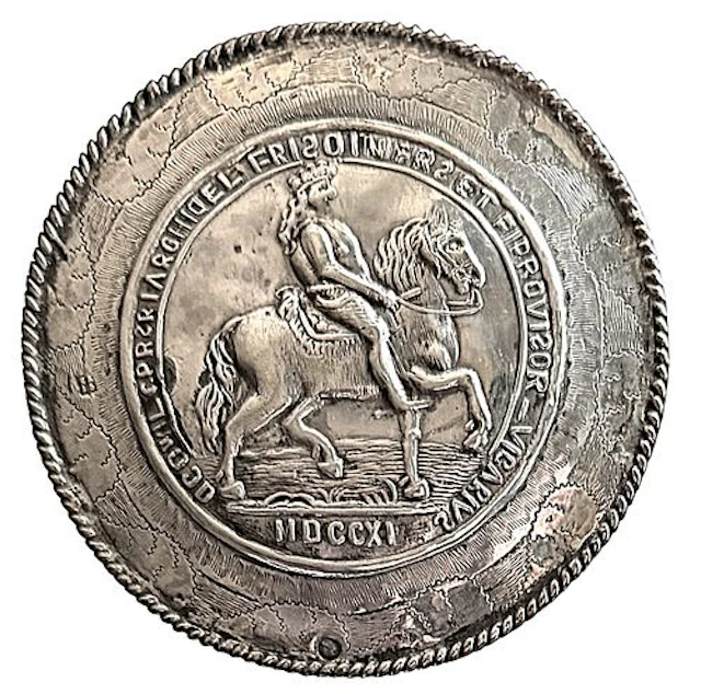 A SCARCE DIVISION ONE PICTORIAL SILVER HORSE BUTTON