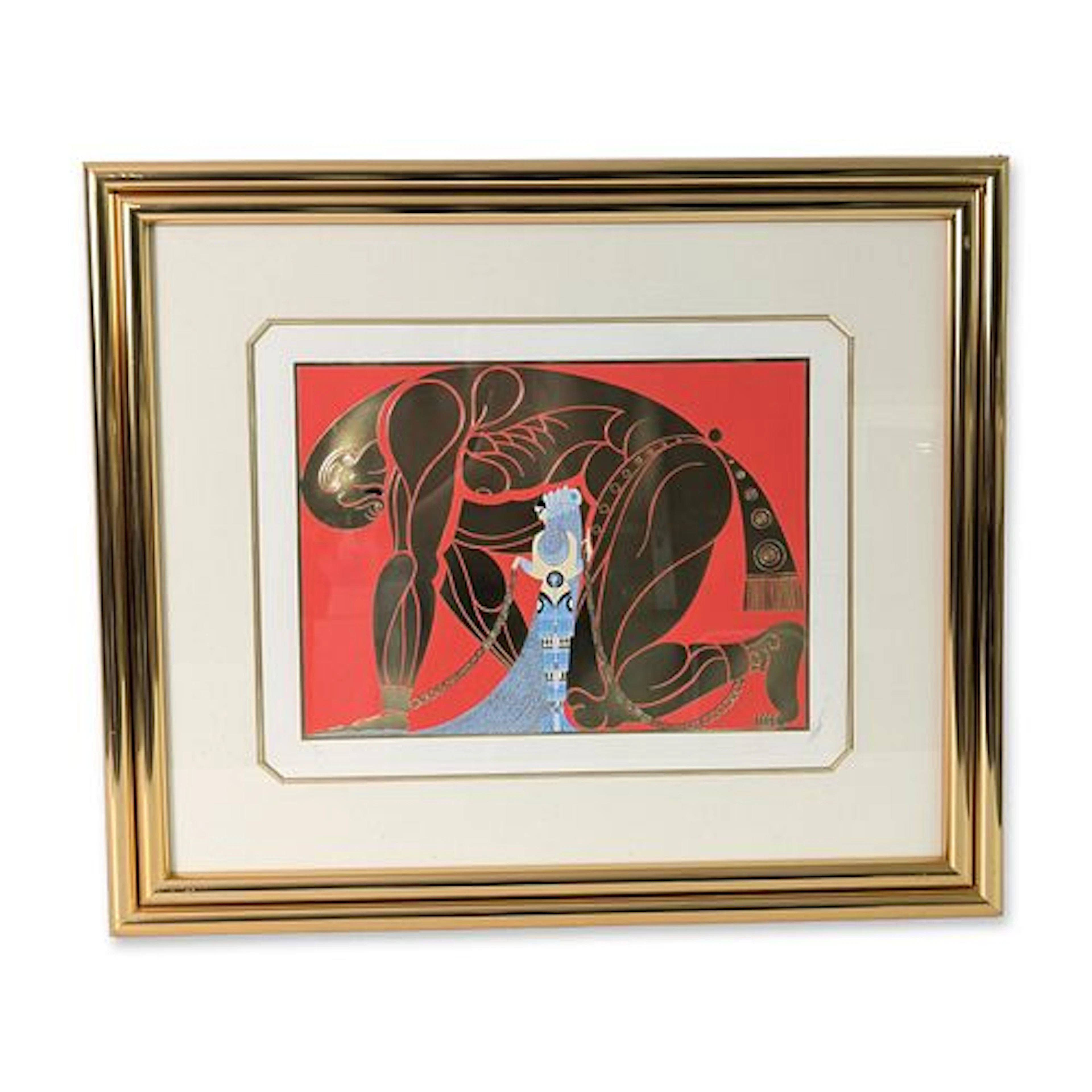 Erte (Romain de Tirtoff, 1892-1990), Embossed serigraph, Samson and