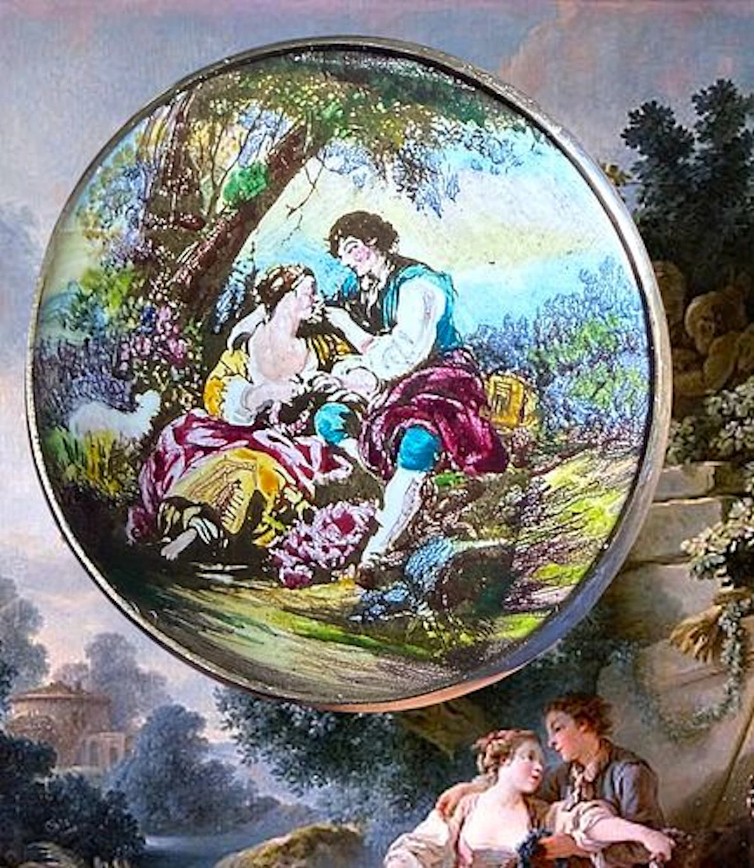 A DIVISION ONE PICTORIAL ENAMEL BUTTON