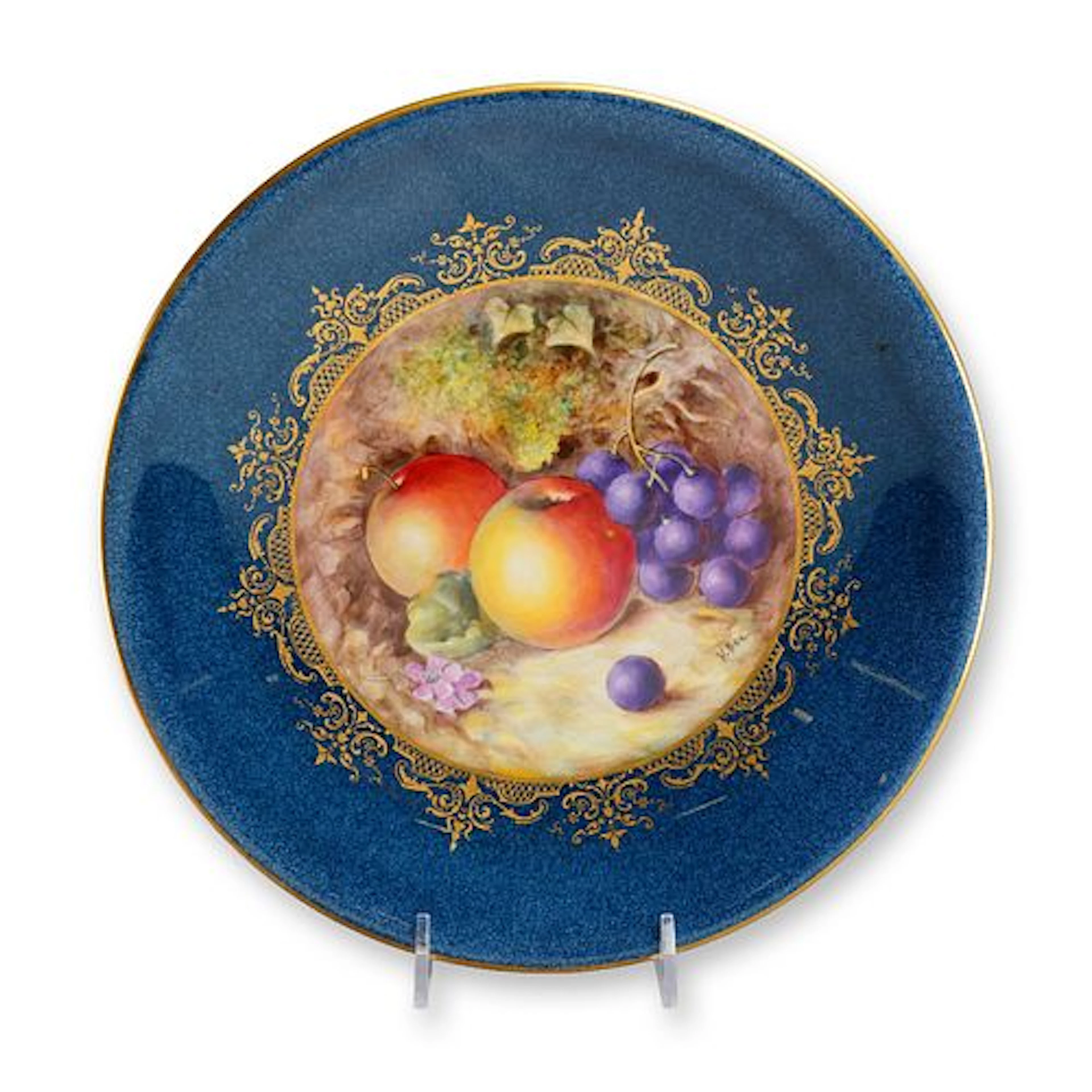 English Royal Worcester Hand-Painted Porcelain Cabinet Plate with