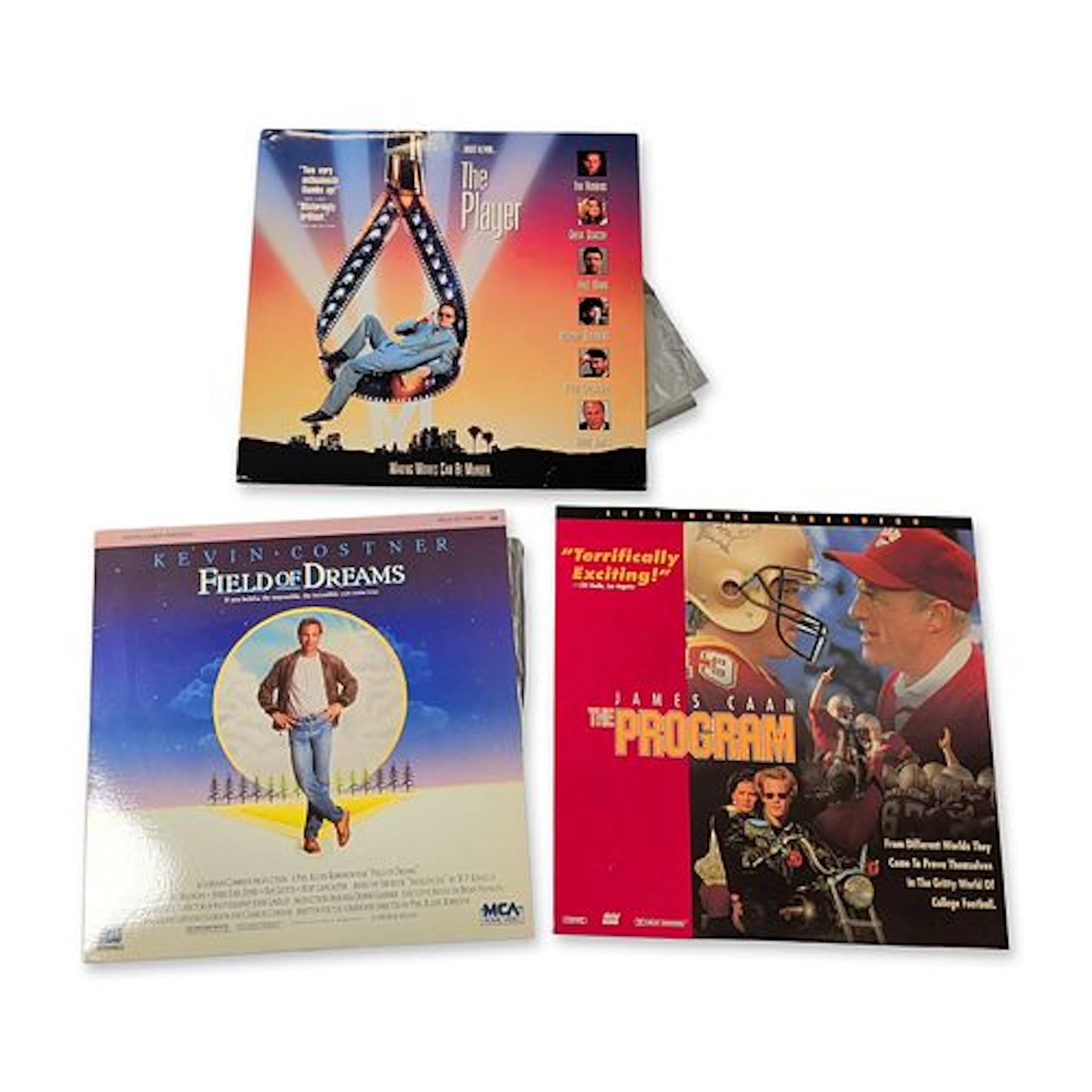 Trio of Vintage LaserDiscs The Player Field of Dreams and The Program