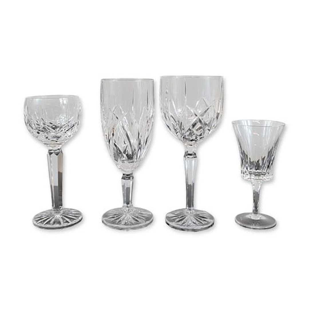 Group of Four Marquis by Waterford and Gorham Crystal Stemware