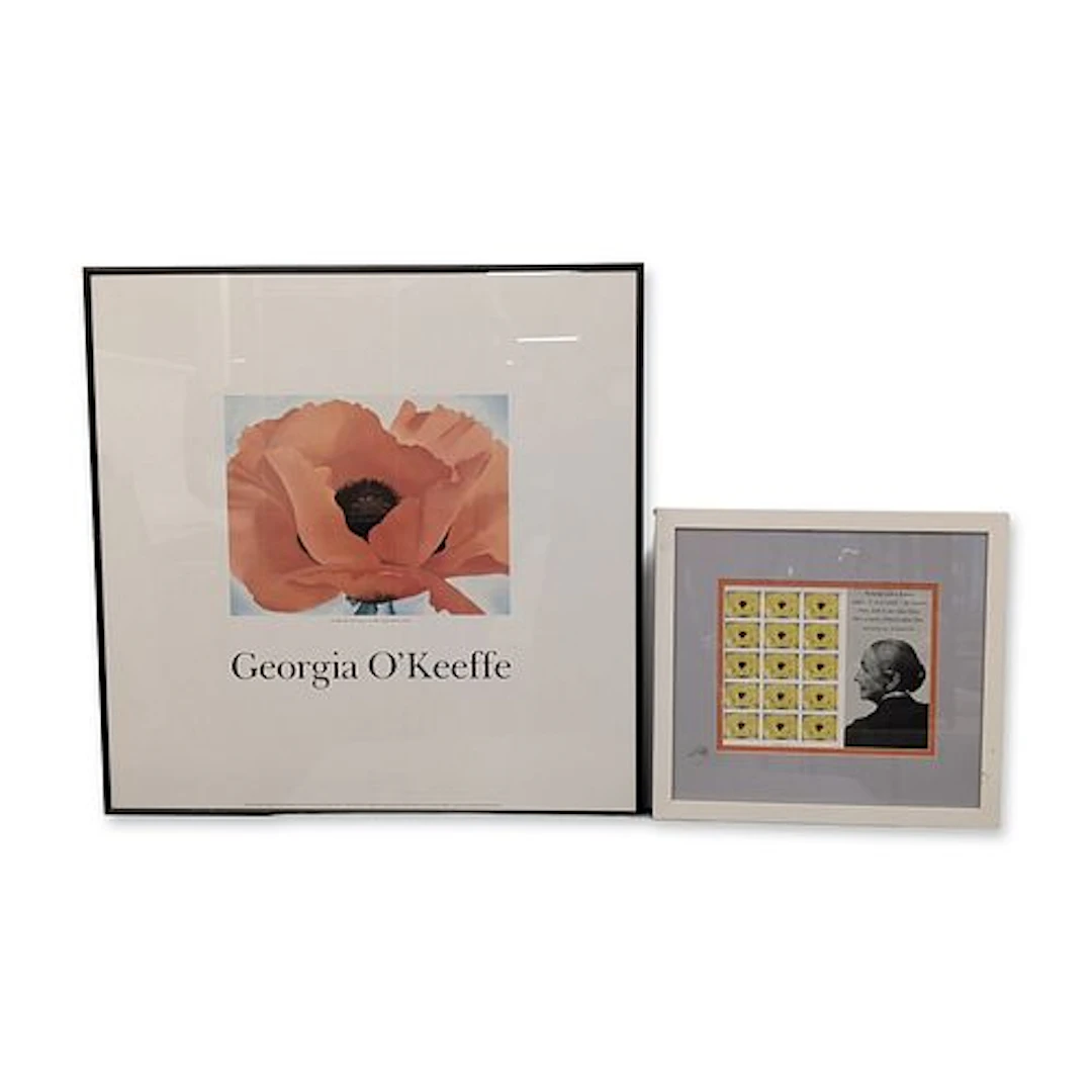 2pc Georgia O'Keeffe Exhibition and Commemorative Prints