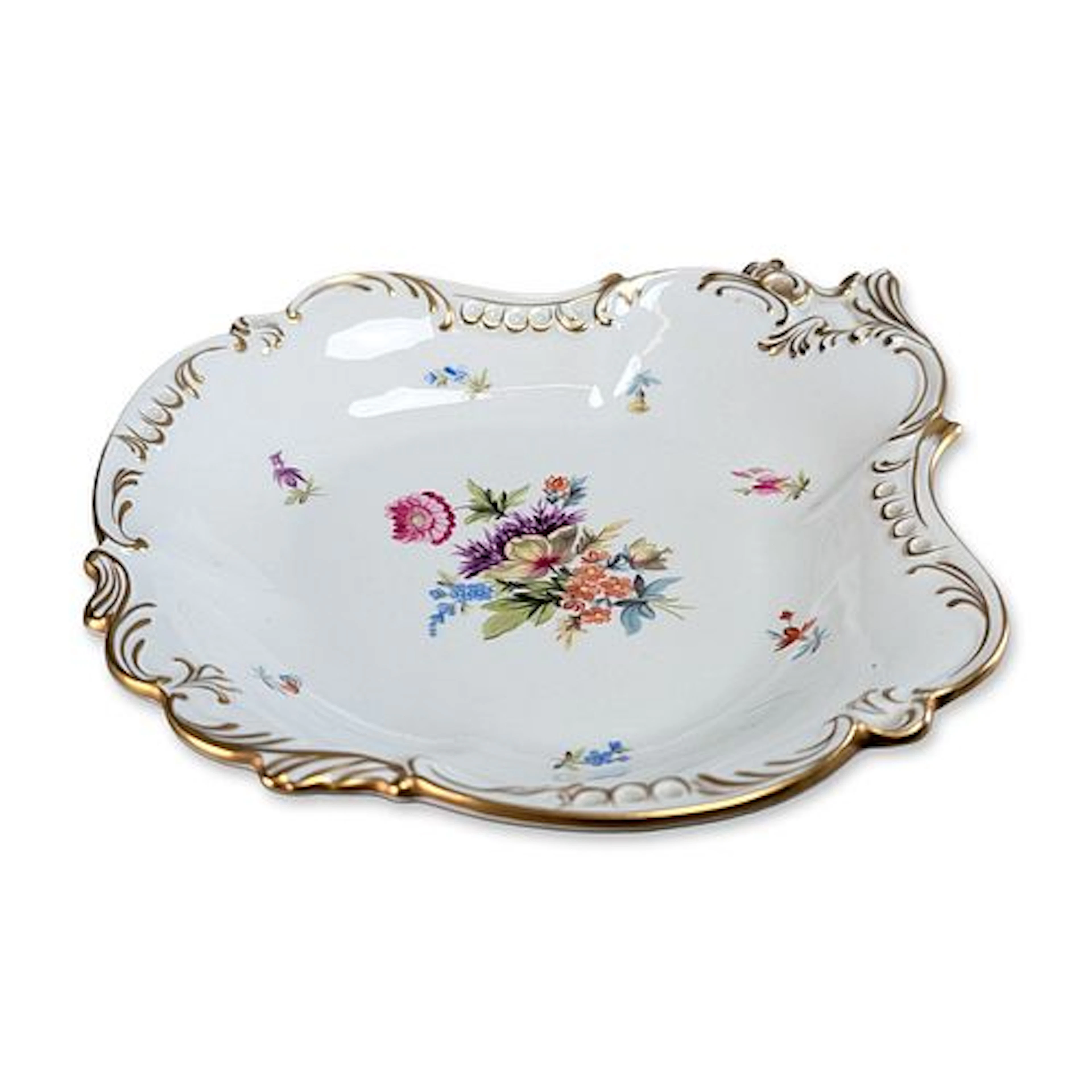 Herend Hungarian Porcelain Trilobate Serving Dish