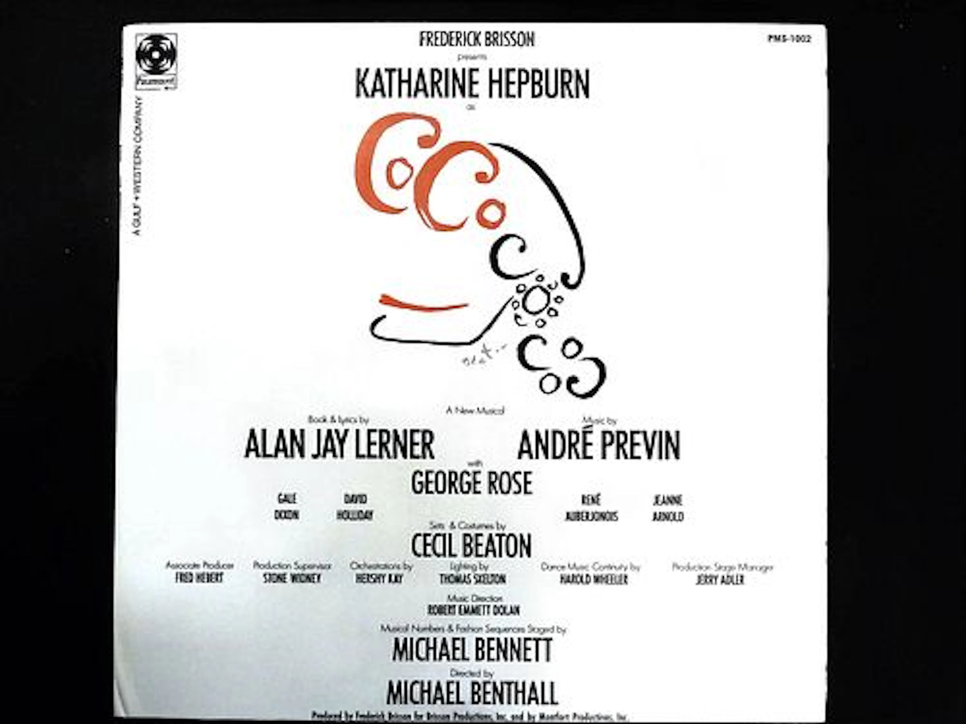 Katharine Hepburn Coco The Original Broadway Cast Recording LP Paramount