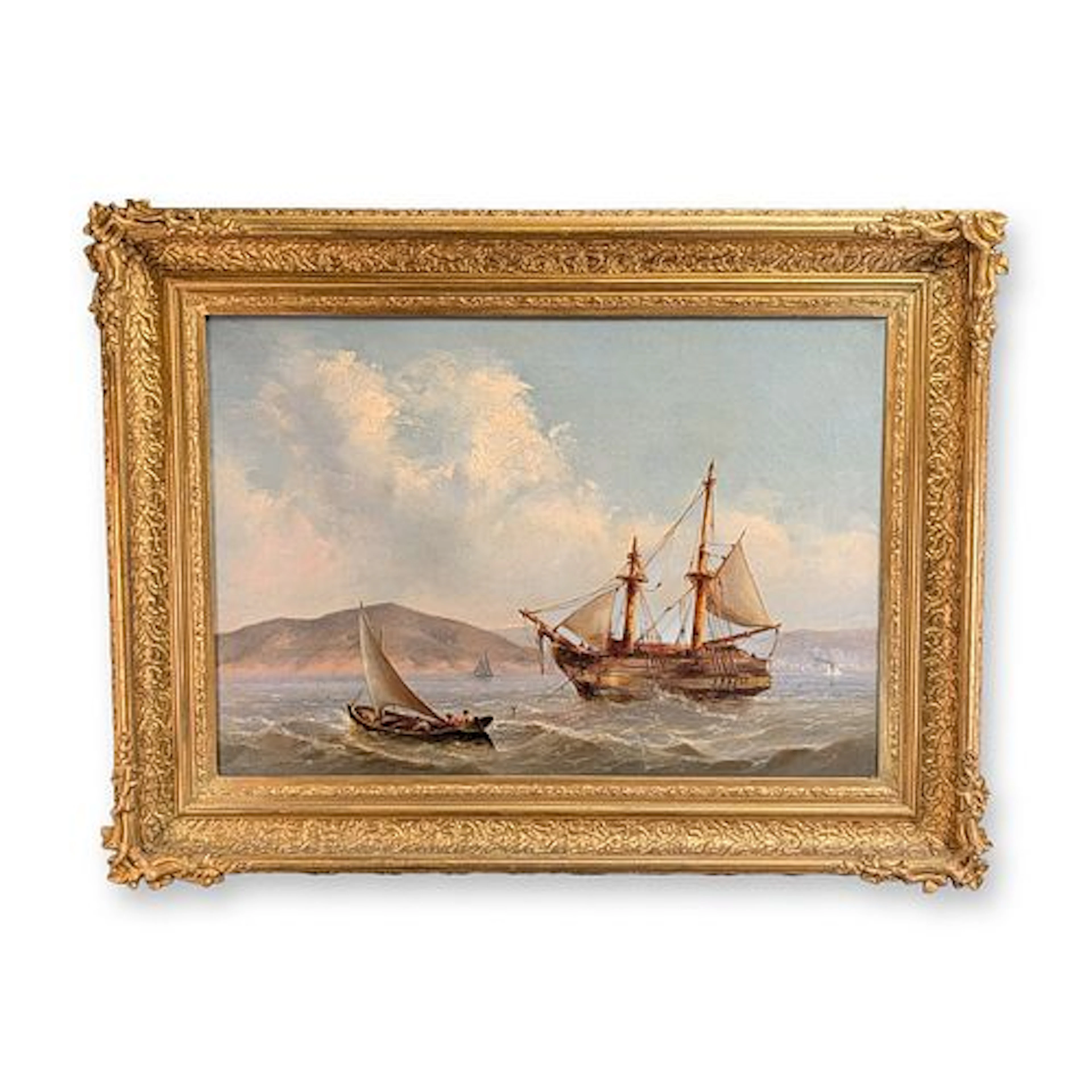 Gideon Jacques Denny (American, 1833-1886) Oil on Canvas, Marine Scene