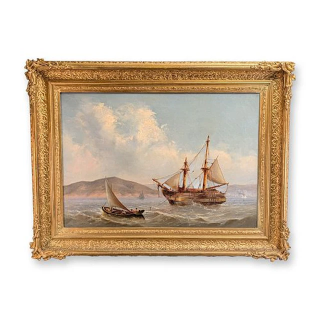 Gideon Jacques Denny (American, 1833-1886) Oil on Canvas, Marine Scene