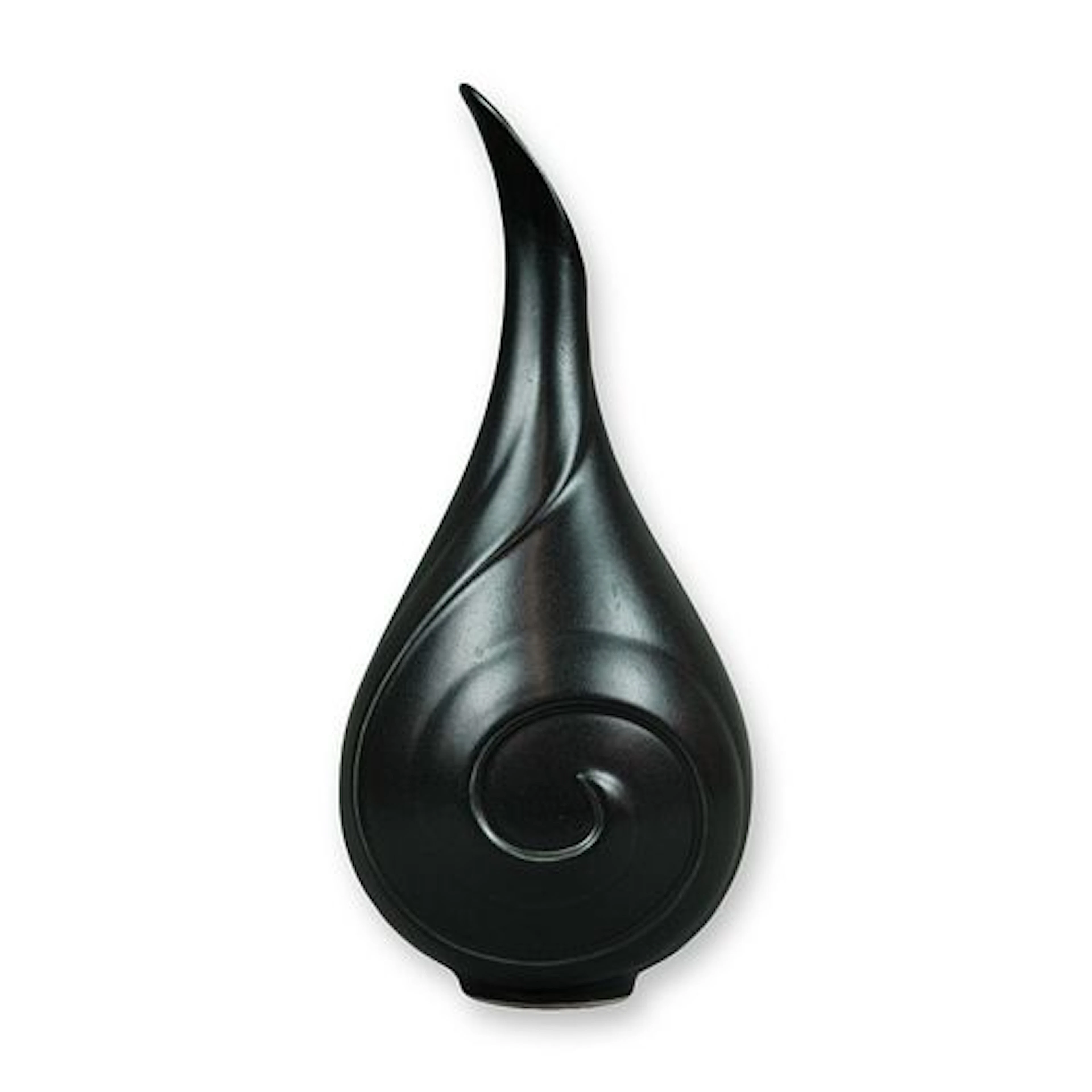 Rookwood Pottery Contemporary Matte Black Spiral Relief Ceramic Vase 2015