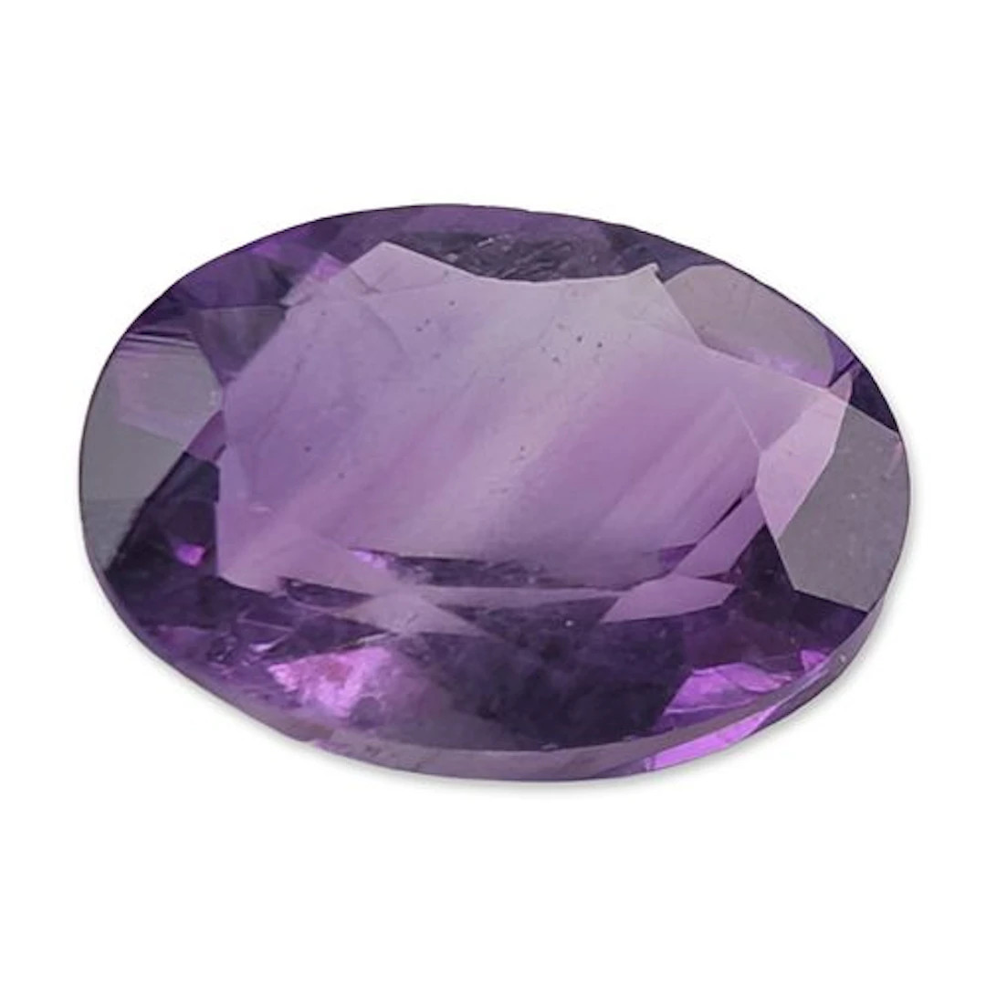 Oval Faceted Purple Amethyst Gemstone