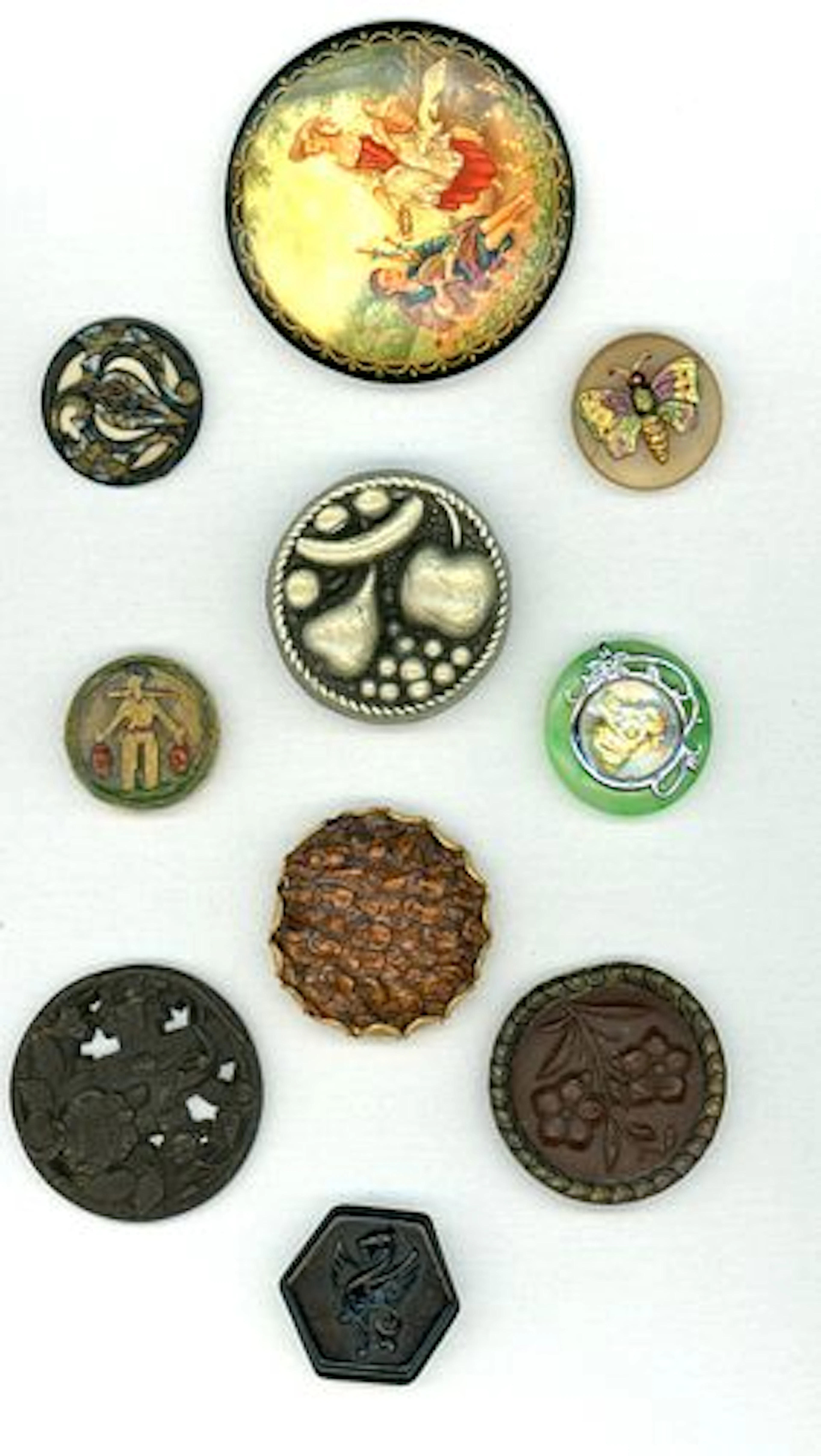 A SMALL CARD OF DIVISION 1 & 3 ASSORTED MATERIAL BUTTONS