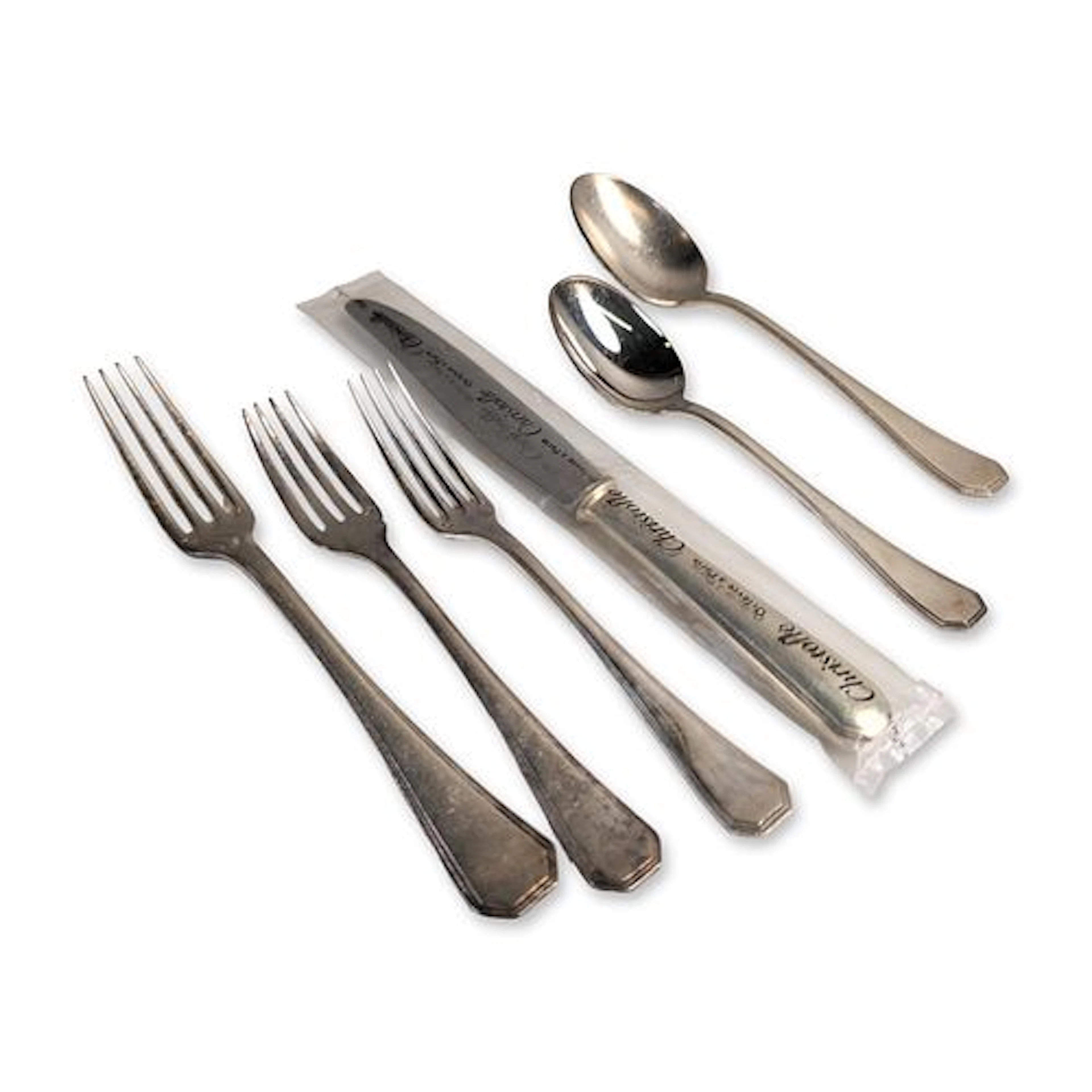 Christofle Art Deco Silverplate Flatware Grouping