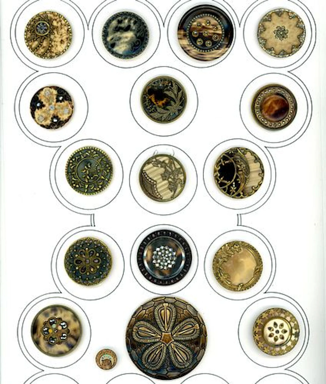 A PARTIAL CARD OF DIVISION ONE CELLULOID BUTTONS