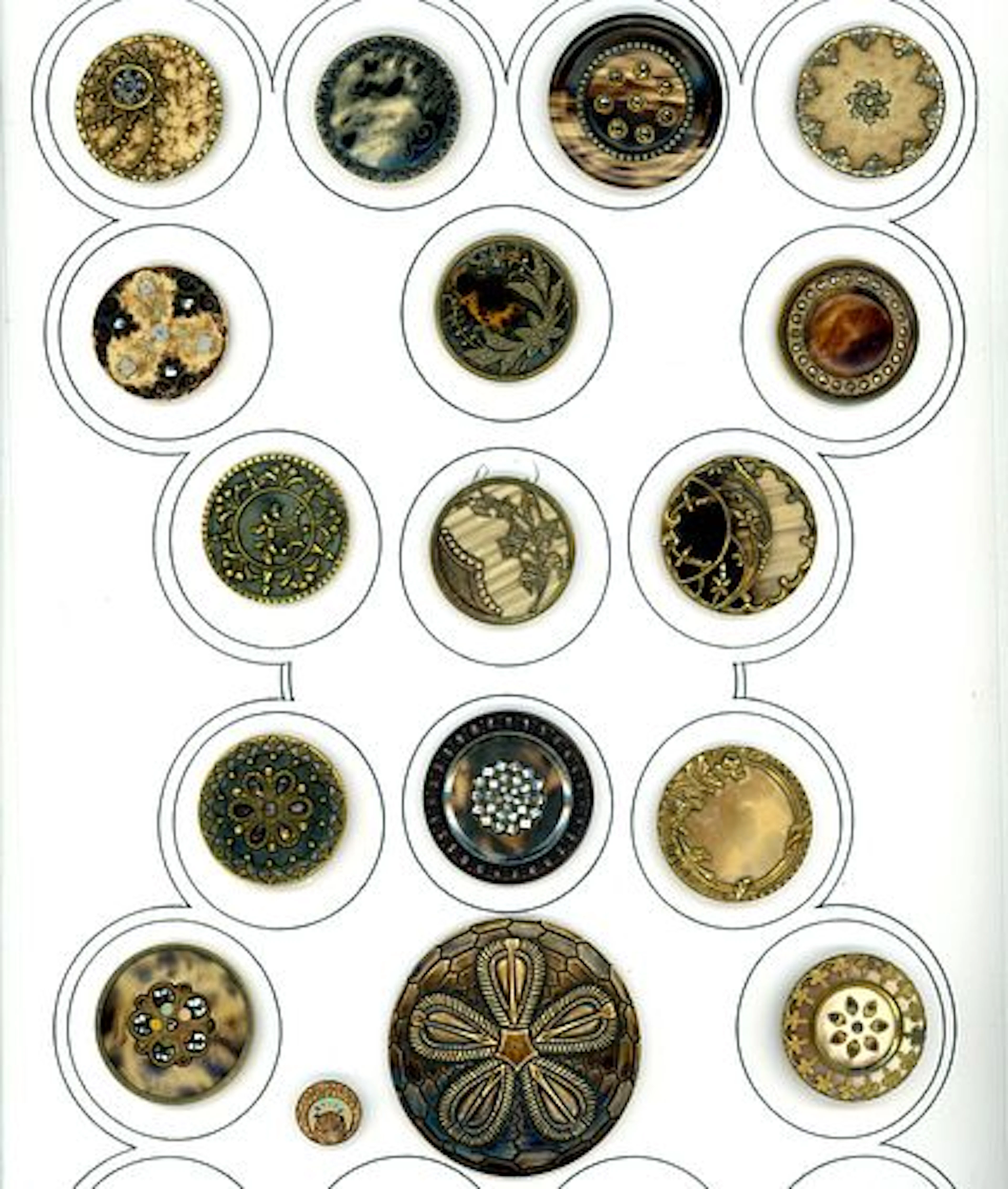 A PARTIAL CARD OF DIVISION ONE CELLULOID BUTTONS