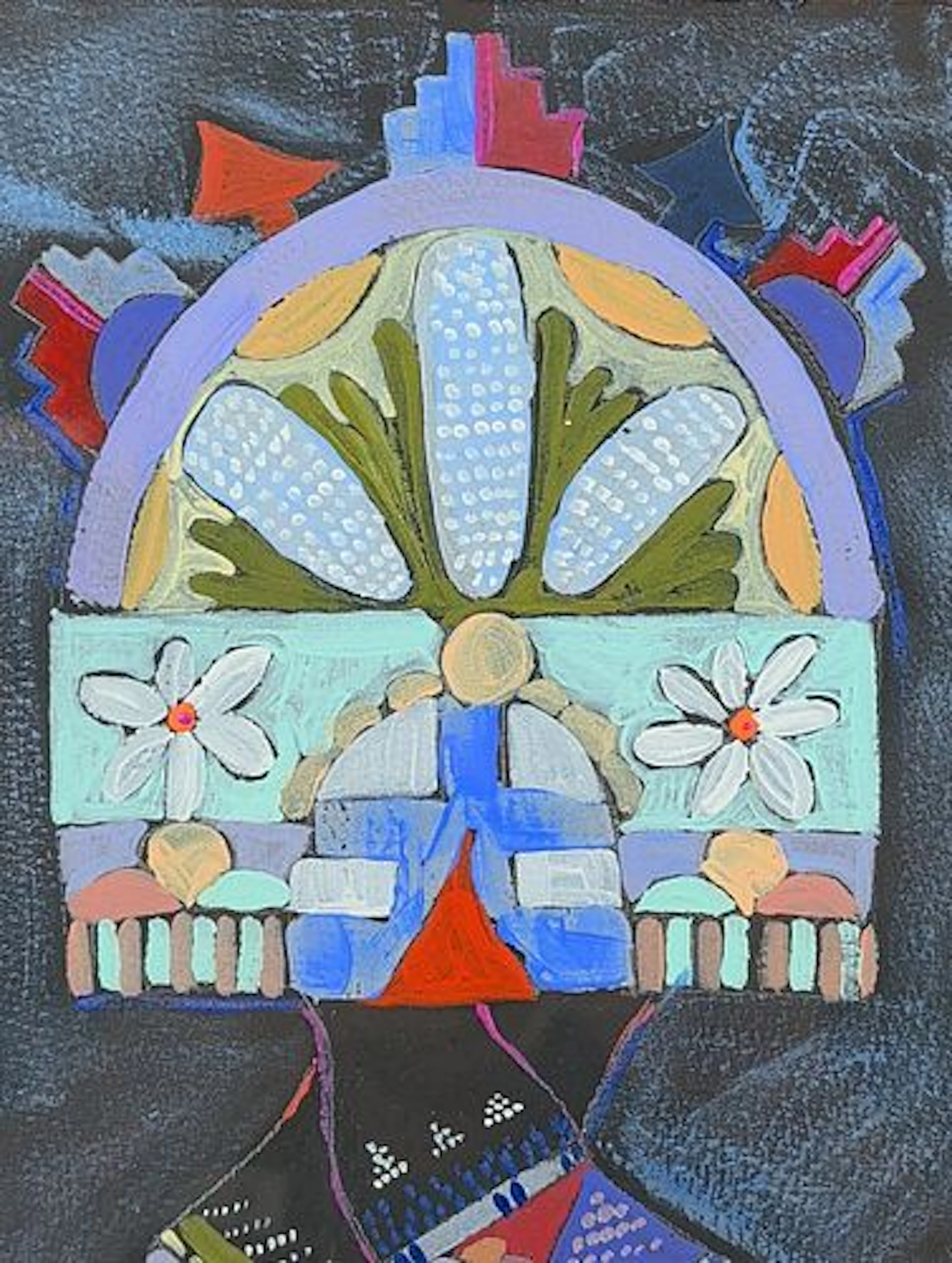 Dolona Roberts (American, b. 1936) Acrylic on Paper Tablitas LIII Painting