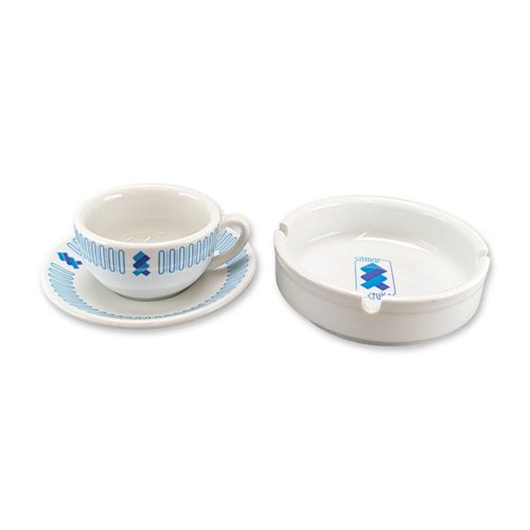 3pc Richard Ginori for Sitmar Cruises Porcelain Cup, Saucer and Ashtray
