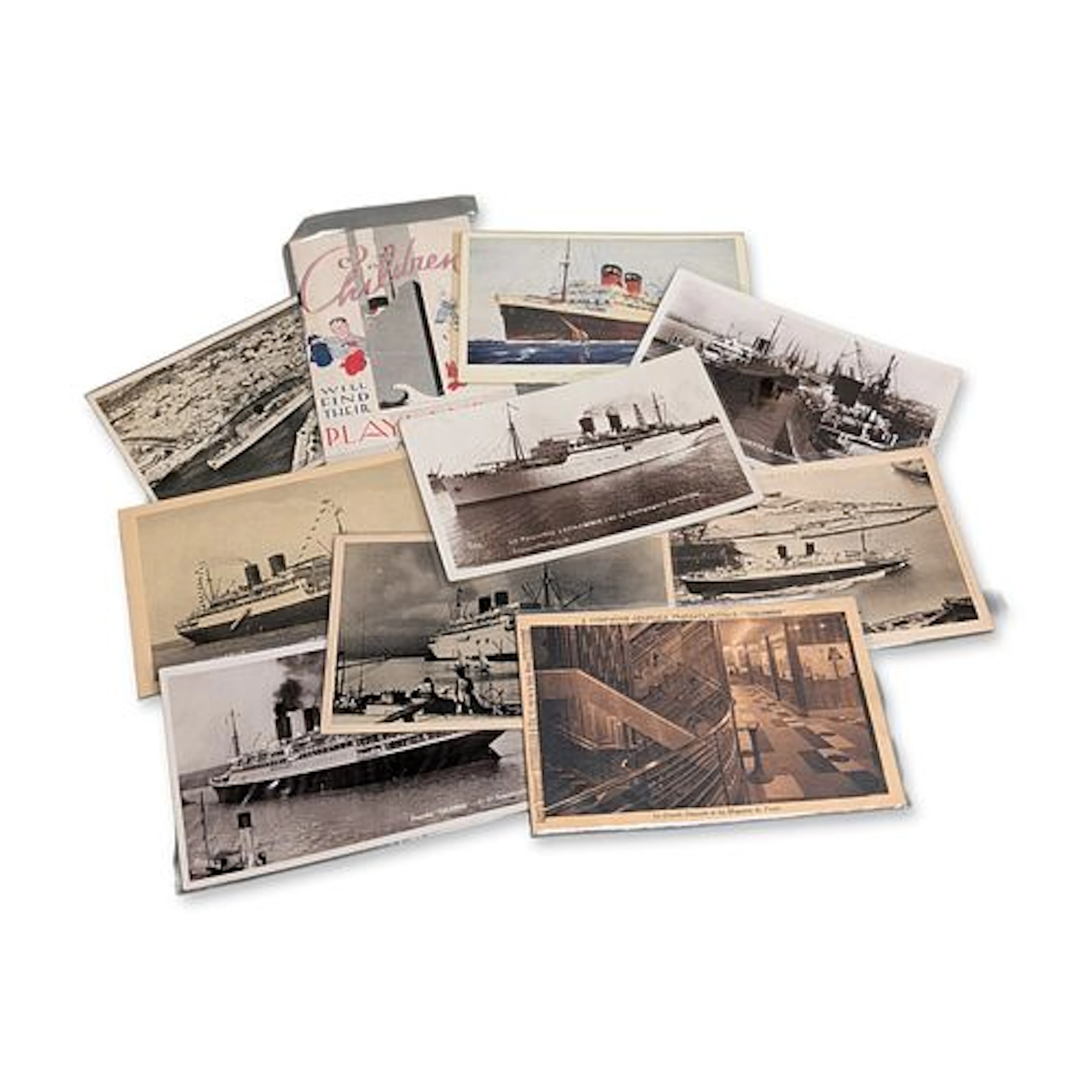 10pc Collection of French Line SS Colombie Postcards and Ephemera