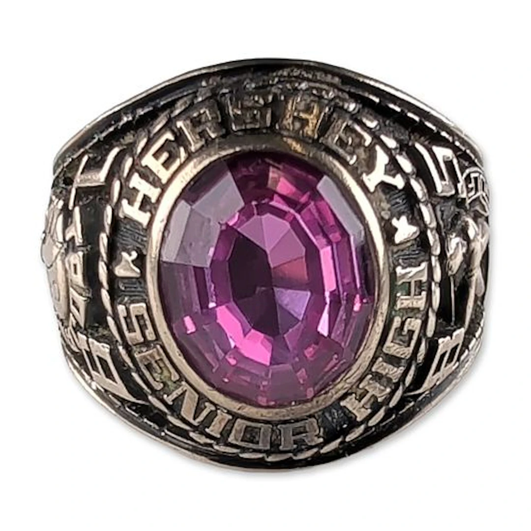 Hershey High School 1985 Pink Sapphire Class Ring