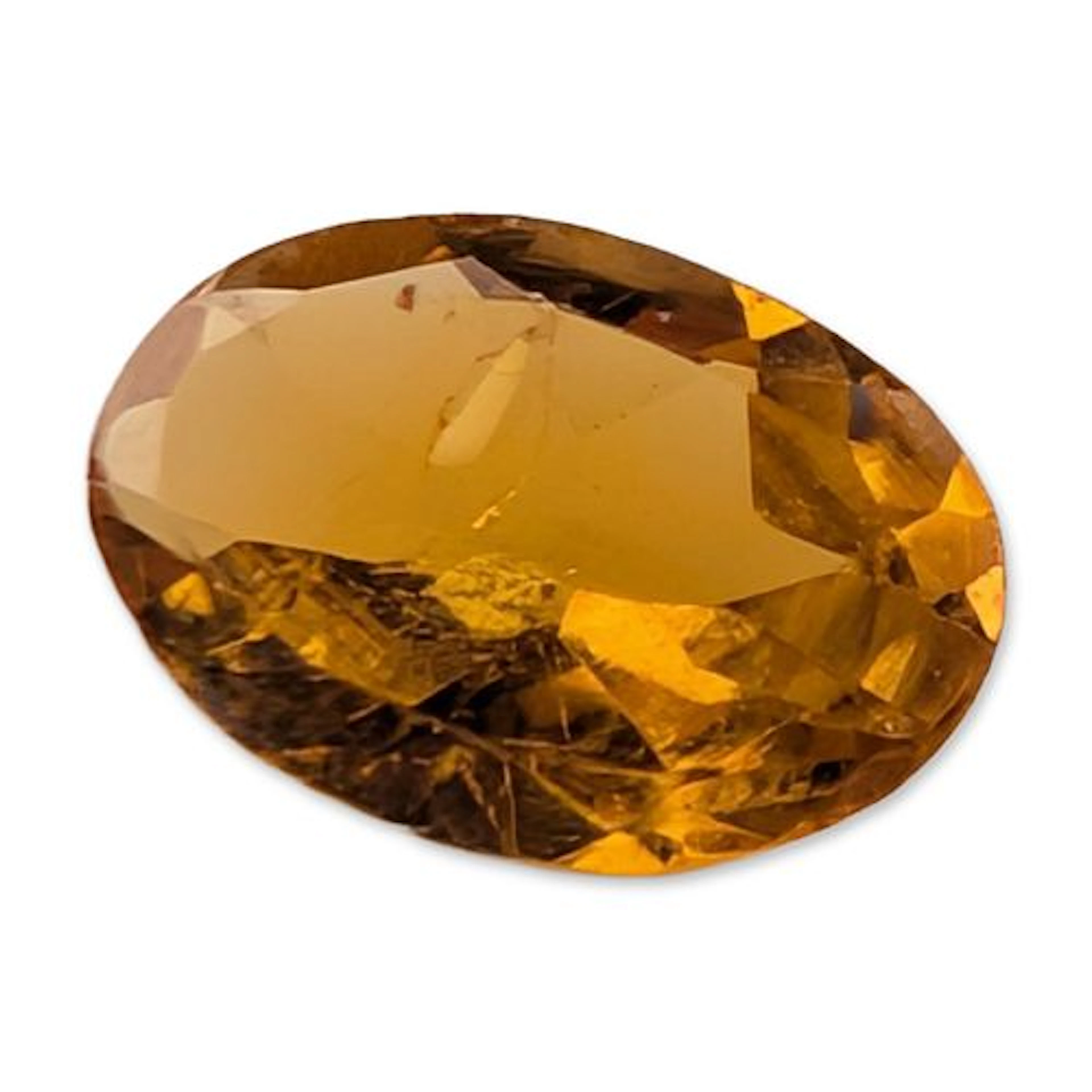 Faceted Oval Golden Yellow Citrine Gemstone
