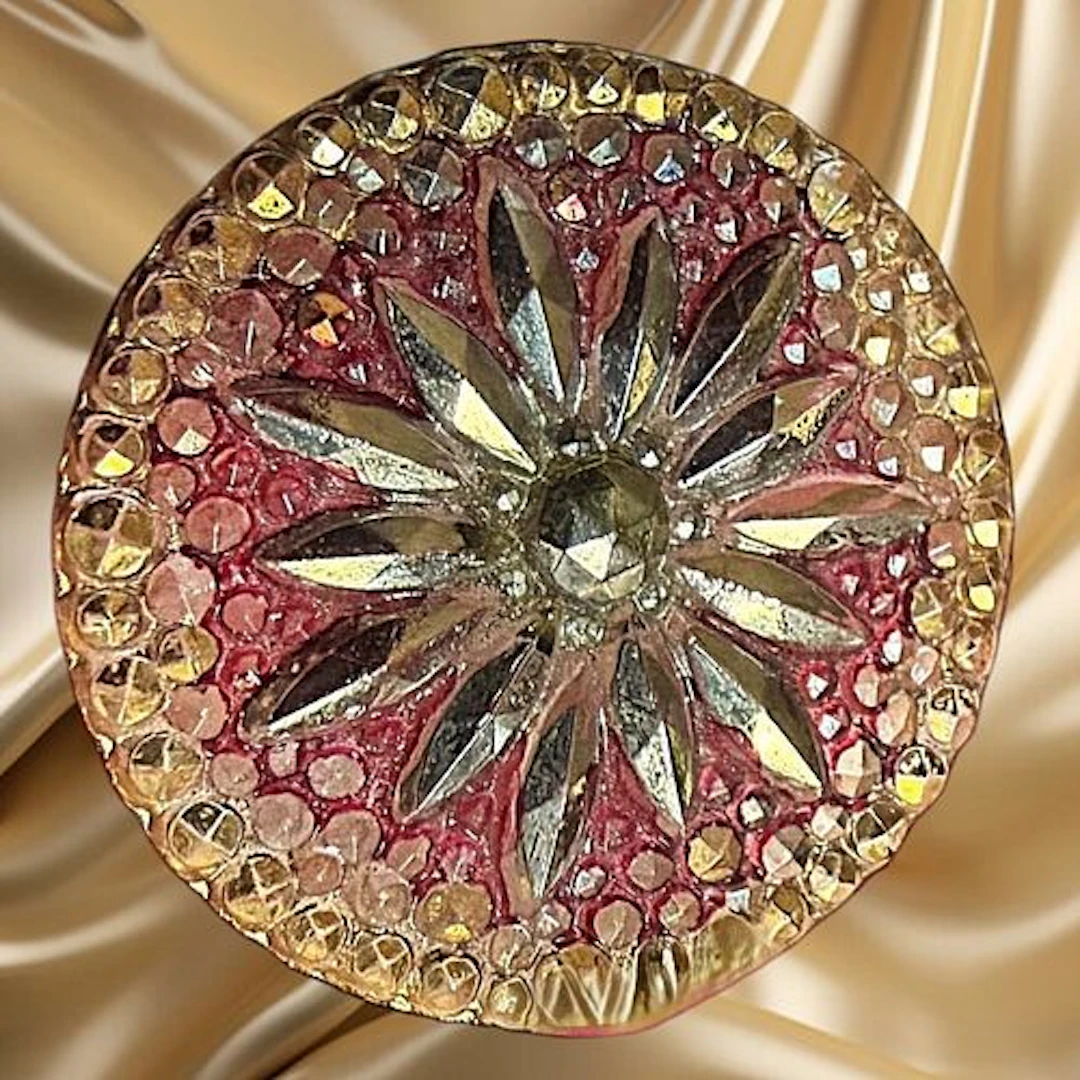A DIVISION ONE COLORFUL LACY GLASS BUTTON